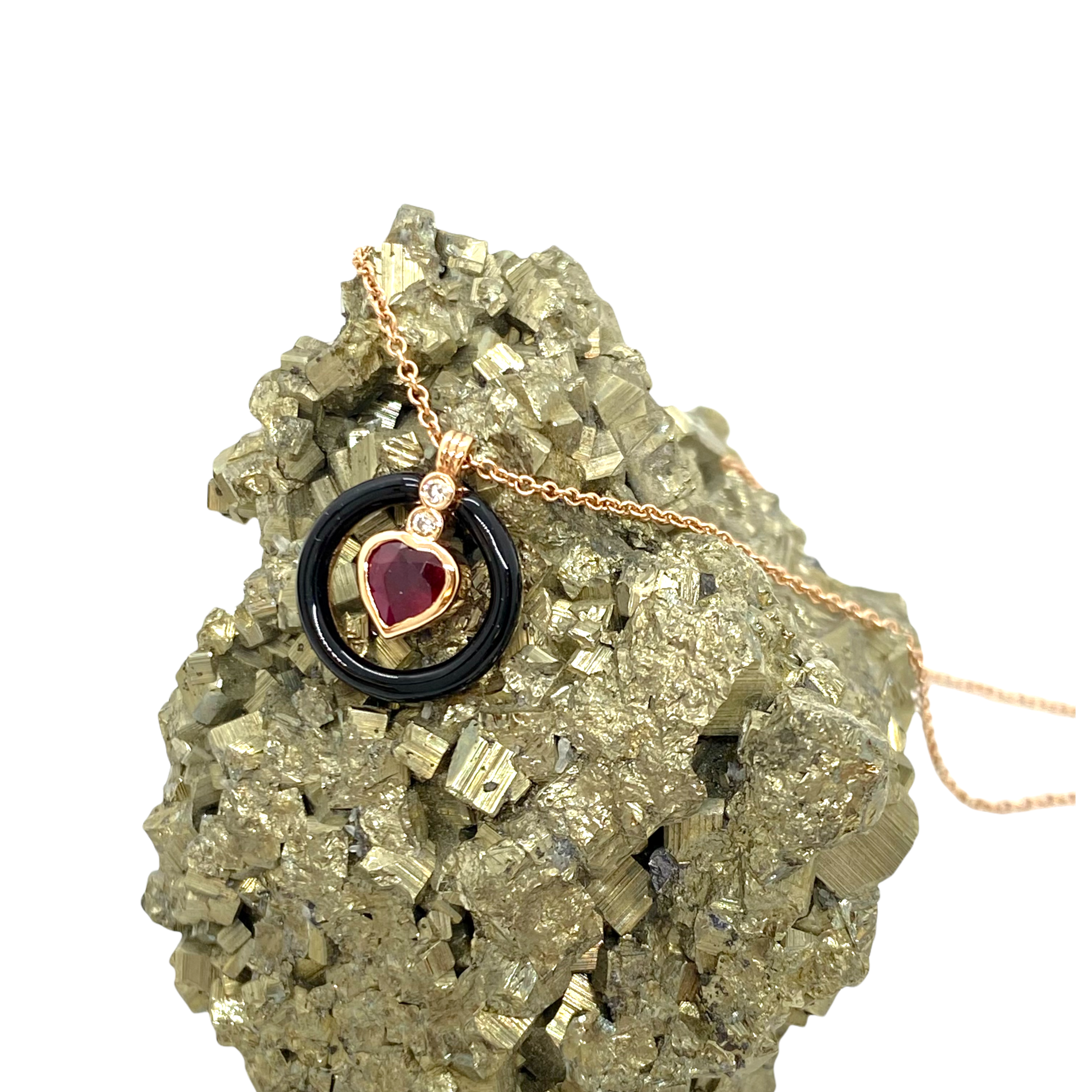 Black enamel ruby pendant — Melina Fachidis (4)