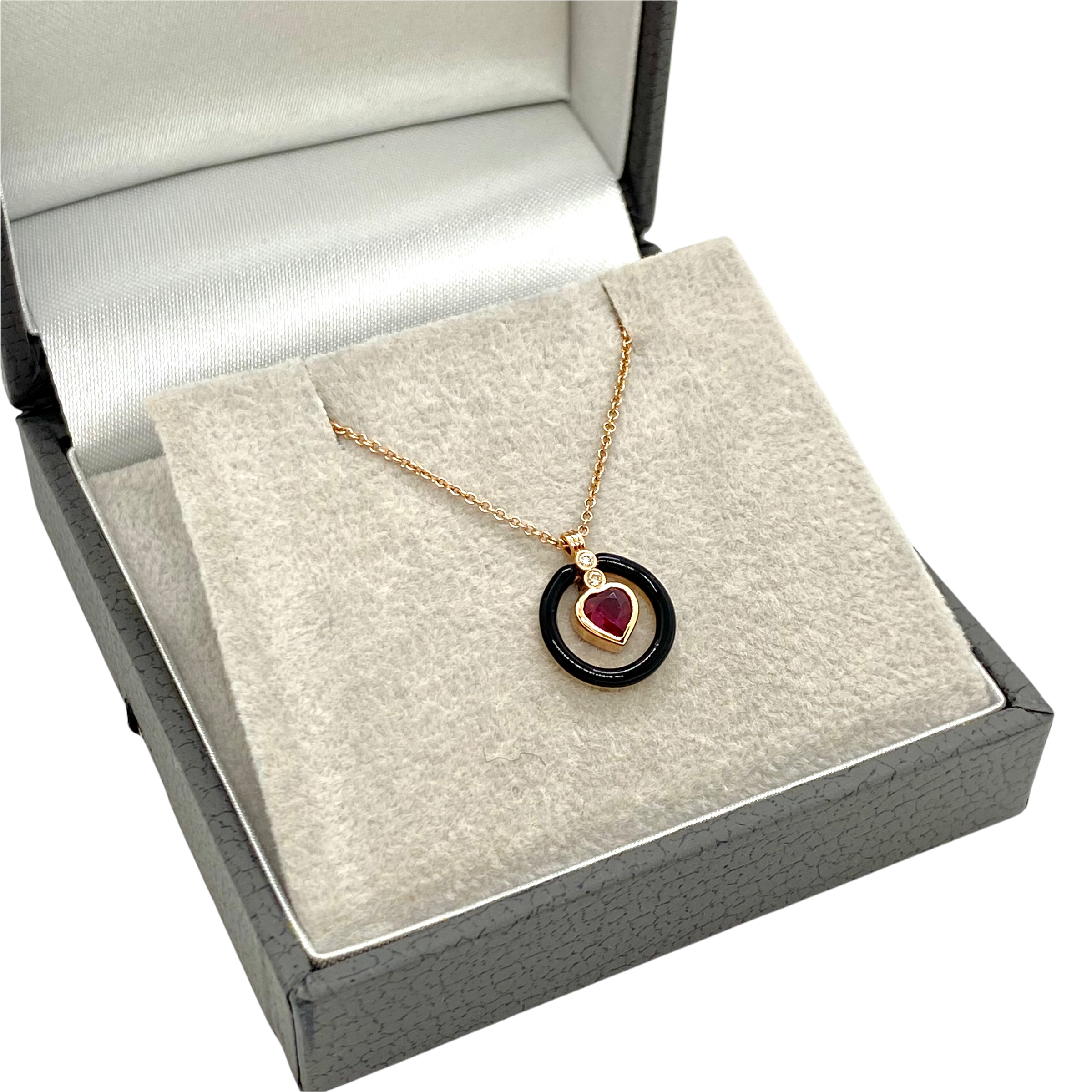 Black enamel ruby pendant — Melina Fachidis (3)