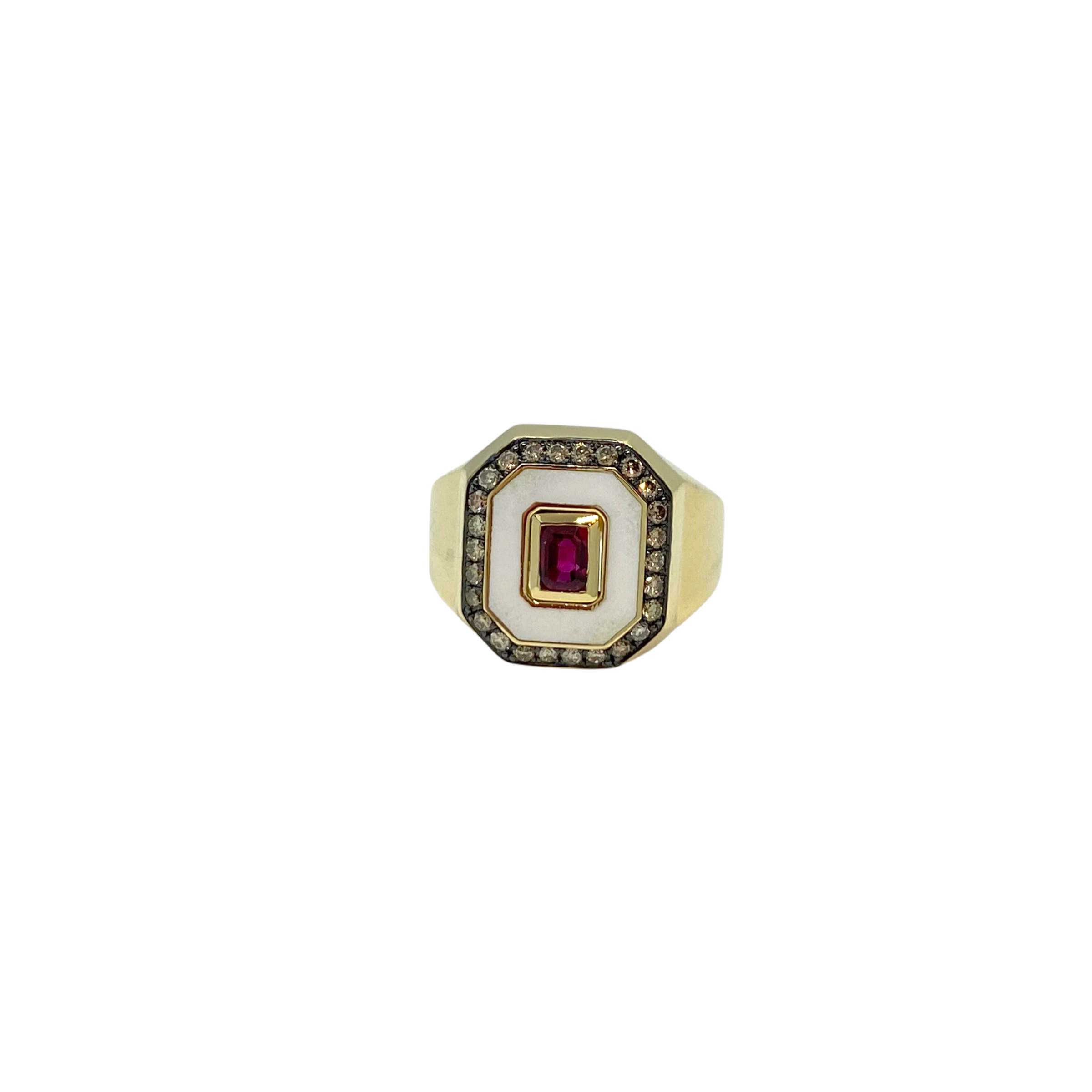 Octagonal chevalier ruby ring — Melina Fachidis (5)