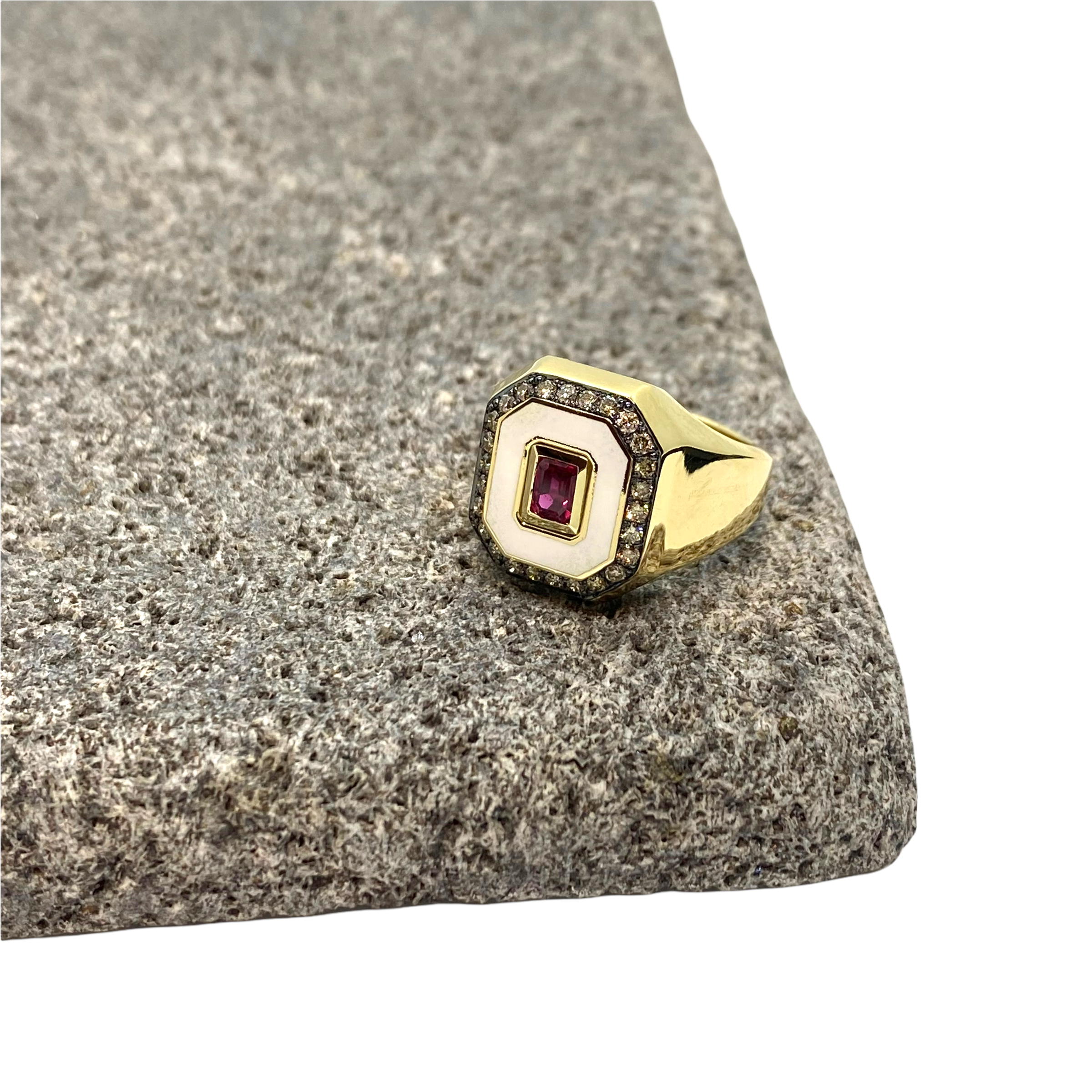 Octagonal chevalier ruby ring — Melina Fachidis (4)