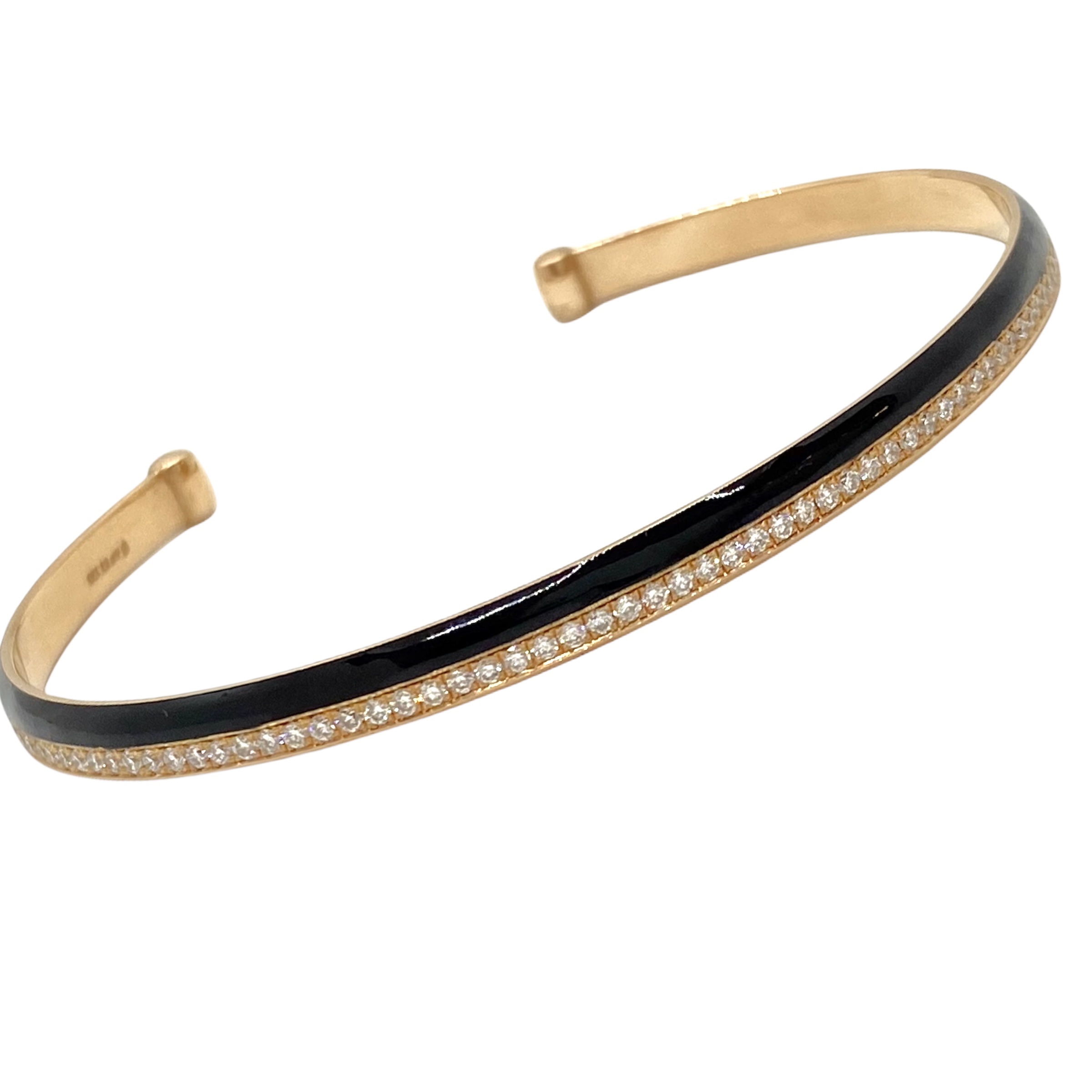 Black enameled cuff bracelet — Melina Fachidis (3)