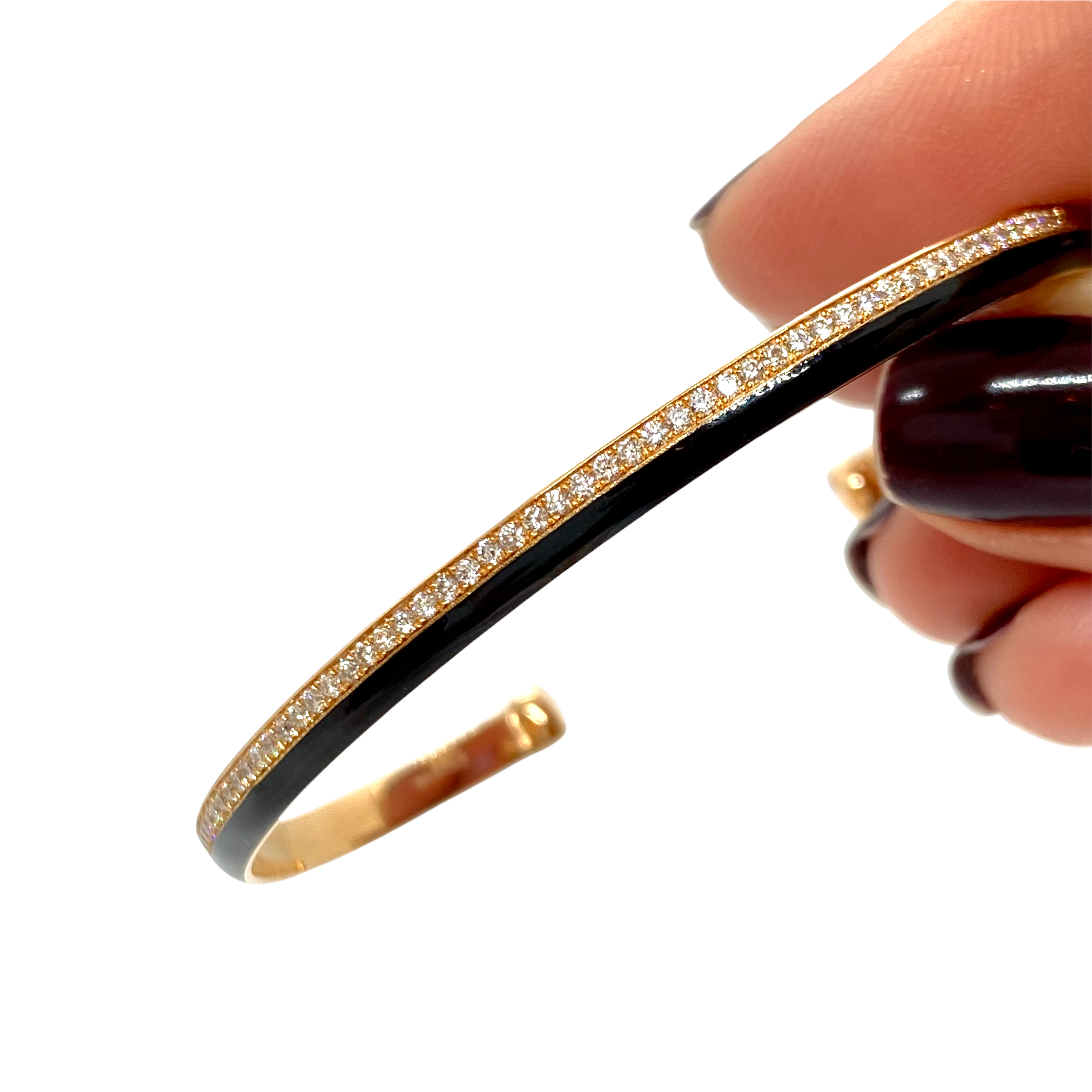 Black enameled cuff bracelet — Melina Fachidis (2)