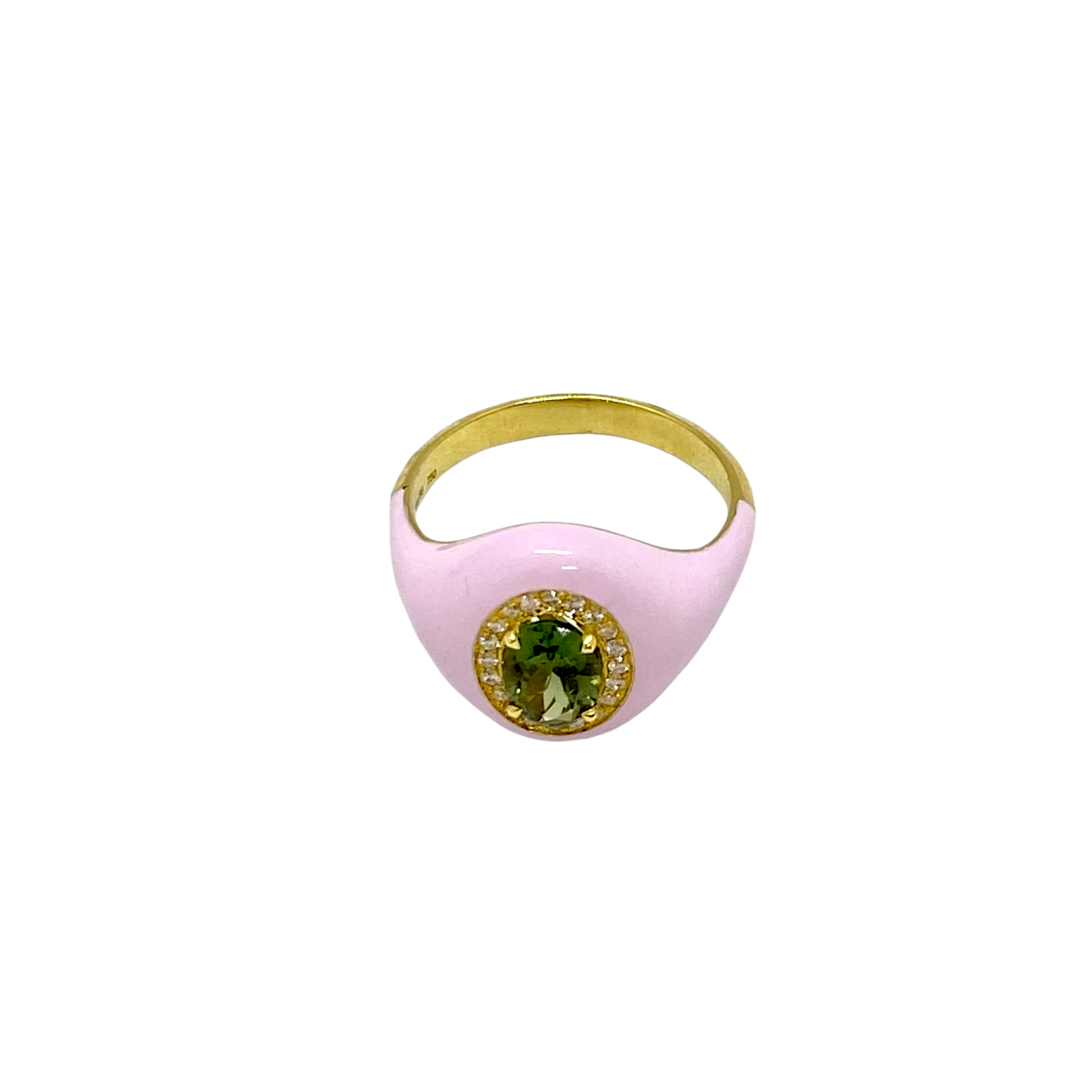 Rose enamel green tourmaline ring — Melina Fachidis (2)