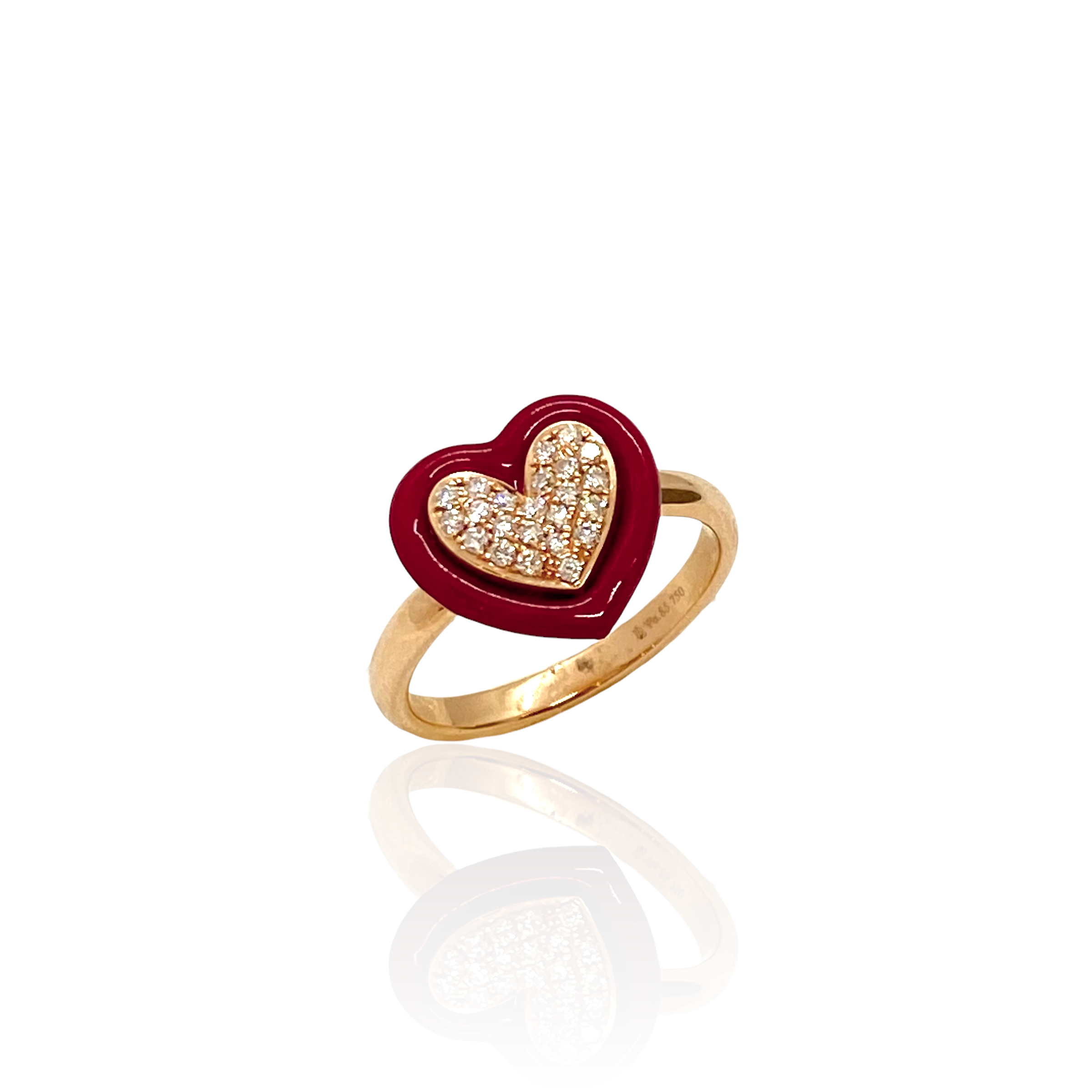 Romantic red heart diamond ring — Melina Fachidis (3)