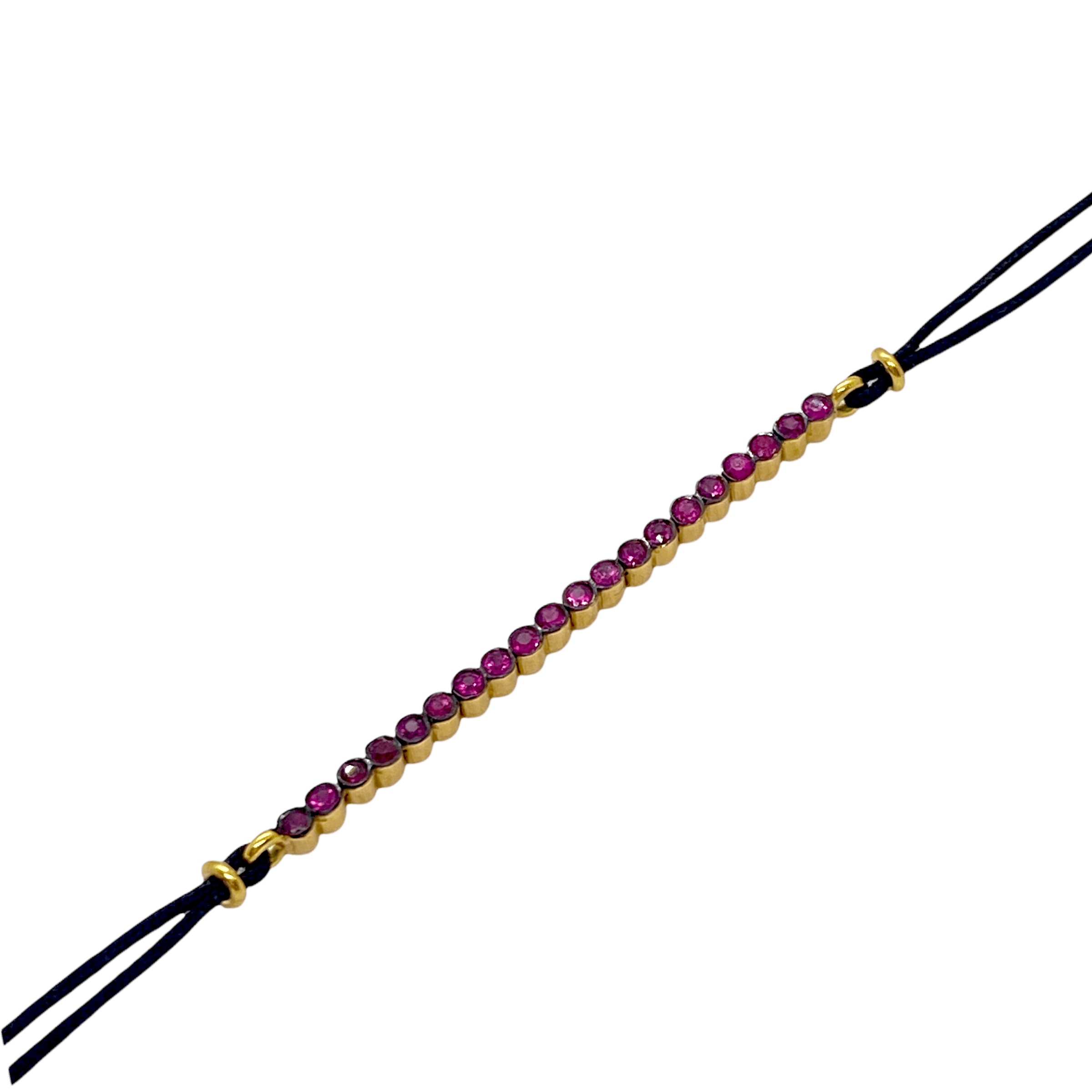 Ruby half tennis bracelet with cord — Melina Fachidis (4)