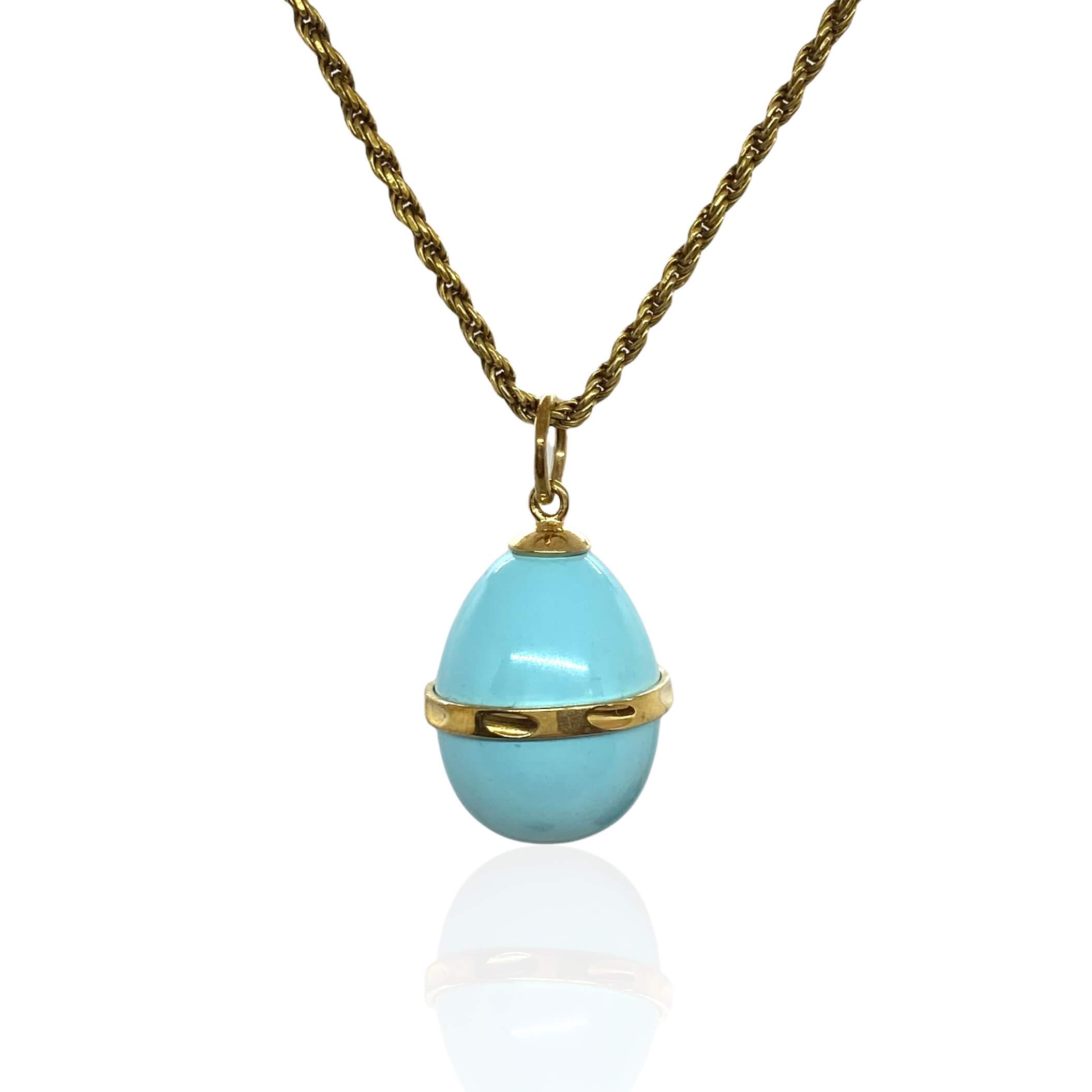 Turquoise Easter egg pendant — Melina Fachidis