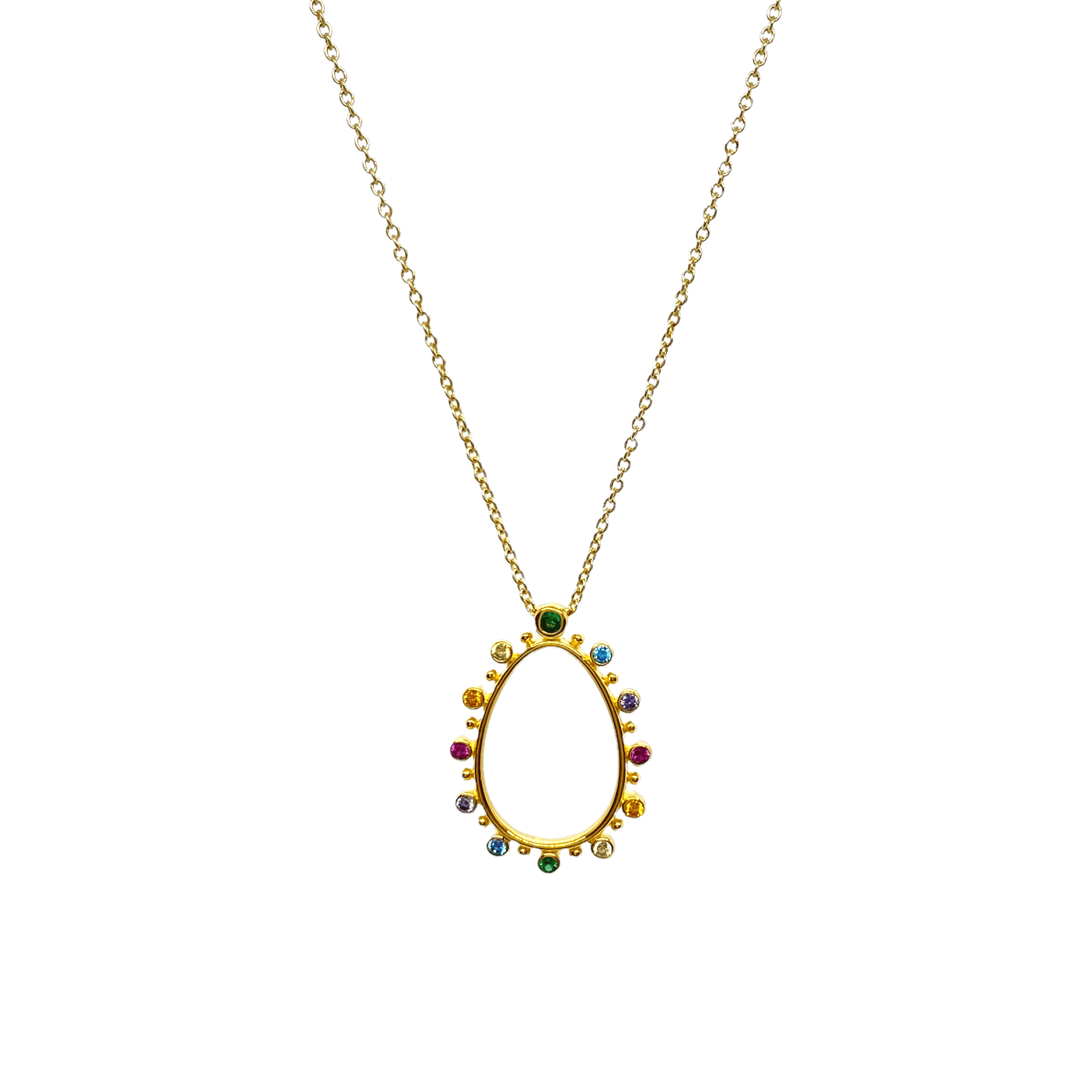 Oval colored Easter egg necklace — Melina Fachidis (2)