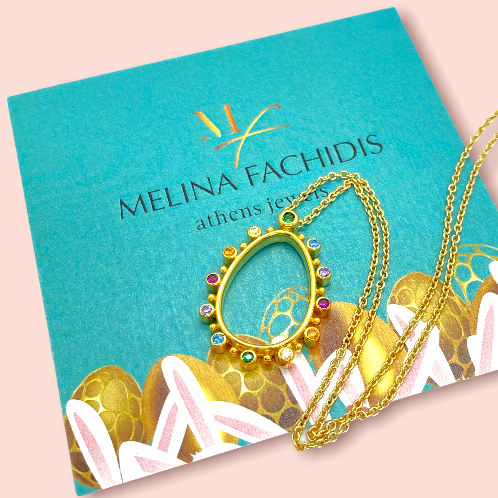 Oval colored Easter egg necklace — Melina Fachidis (3)