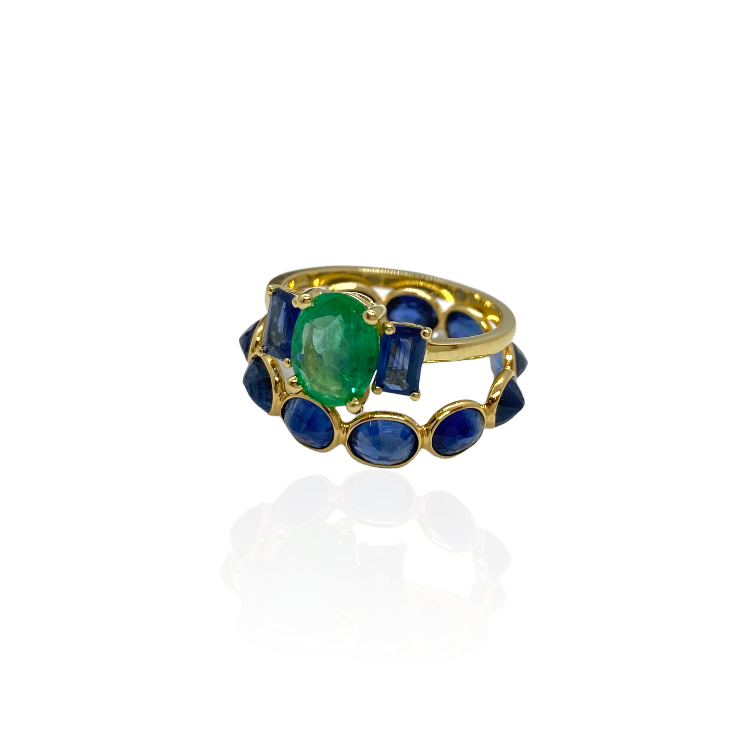 Emerald and sapphires triple ring — Melina Fachidis (3)