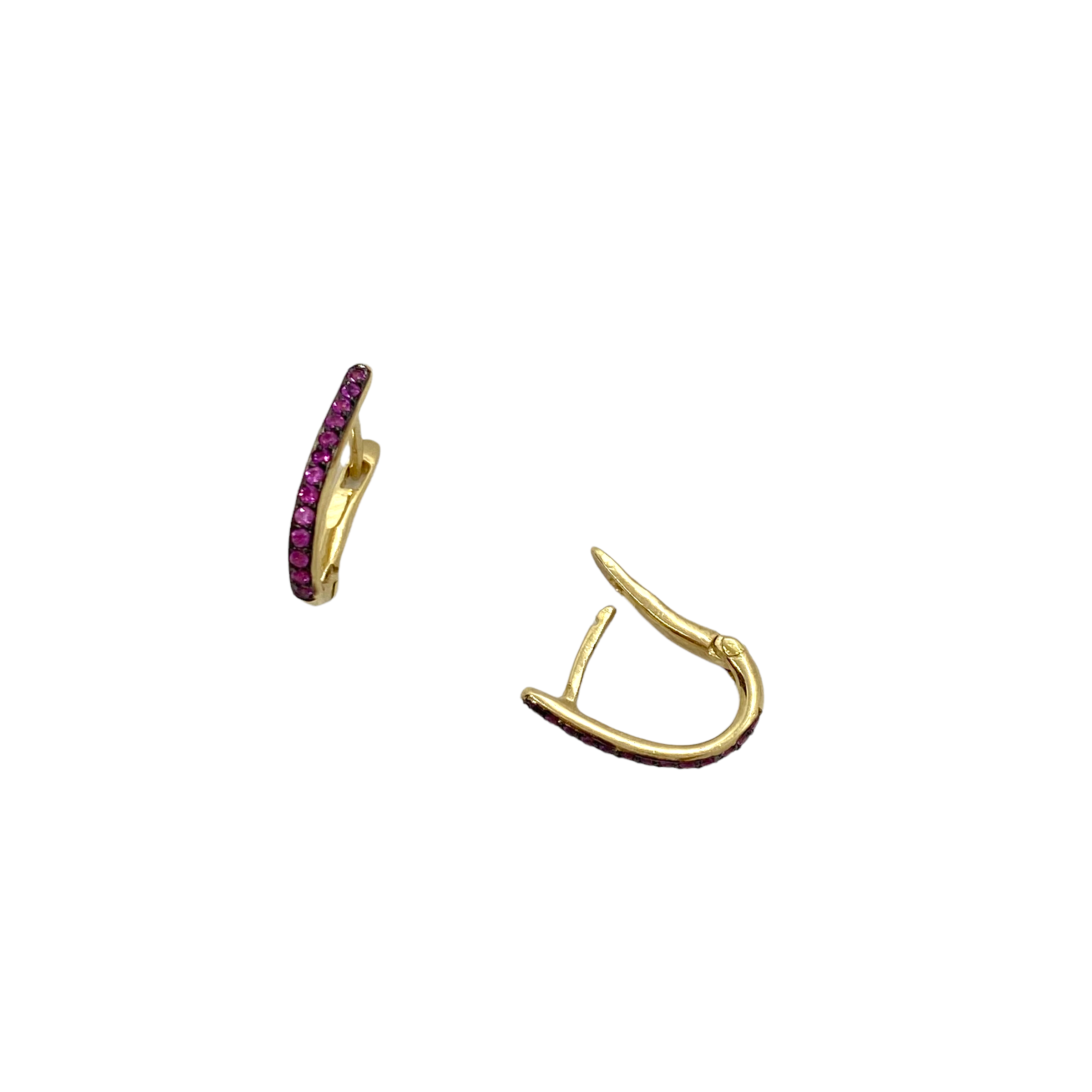 Minimal oval ruby hoops — Melina Fachidis (2)