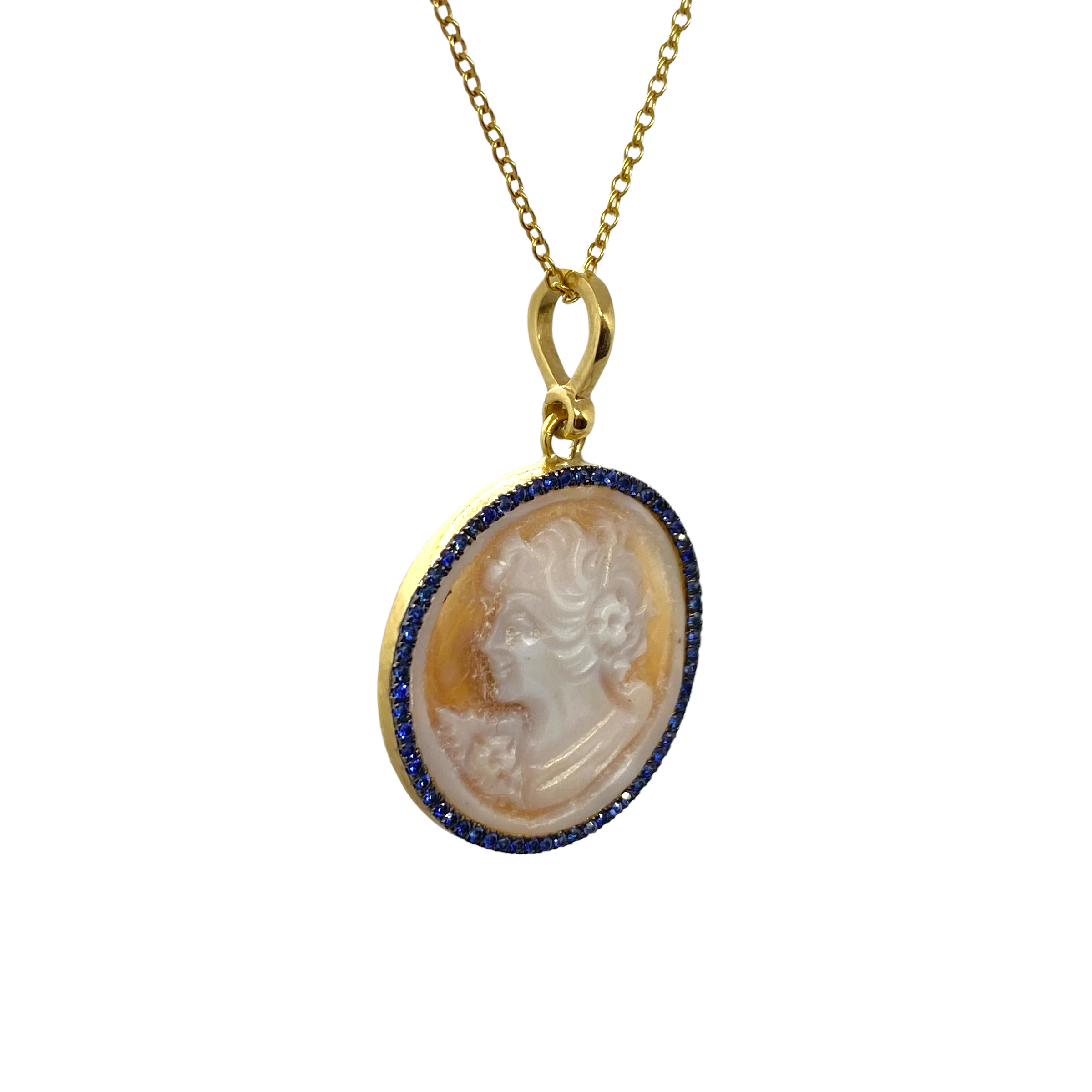 Cameo pendant with blue sapphires — Melina Fachidis (2)