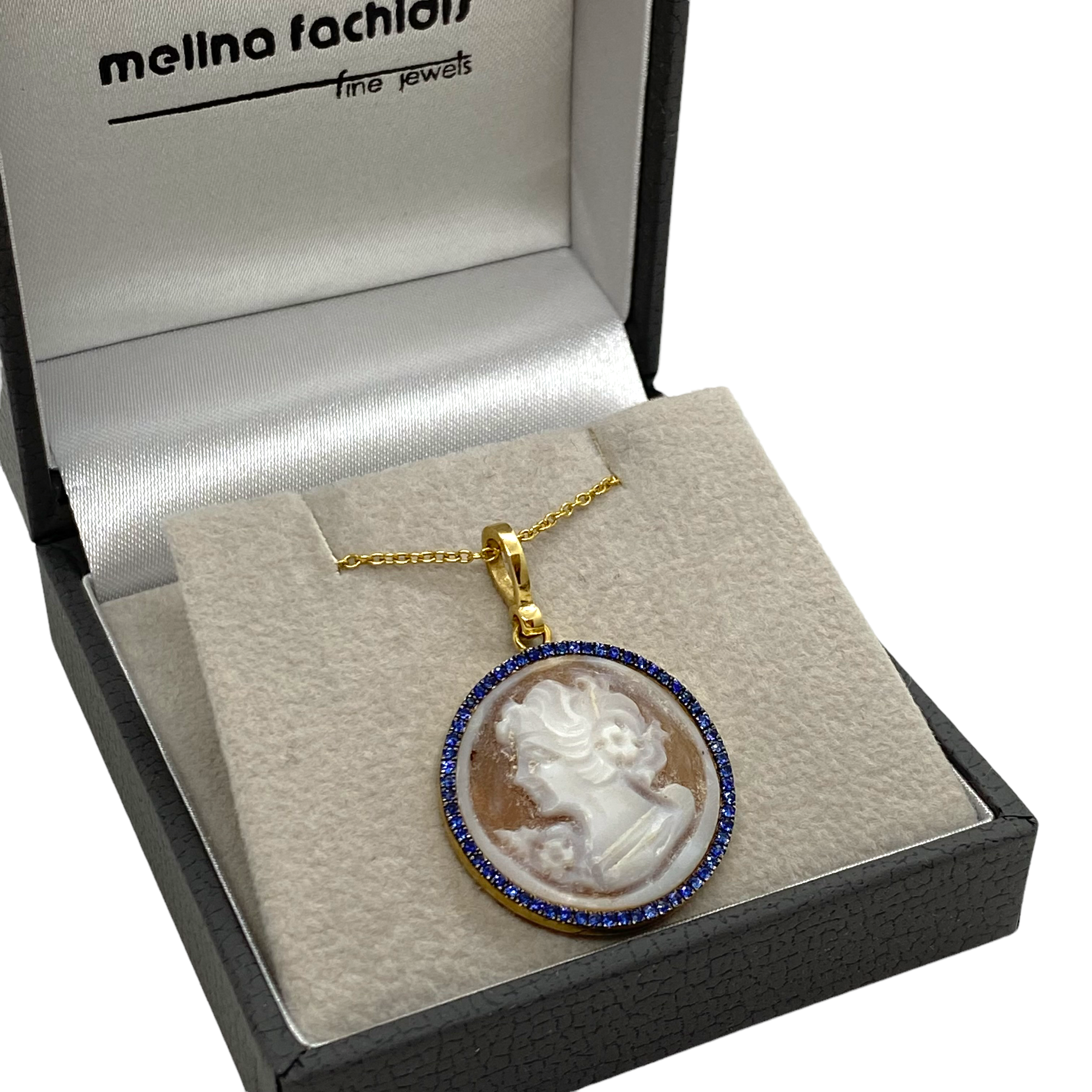 Cameo pendant with blue sapphires — Melina Fachidis (4)