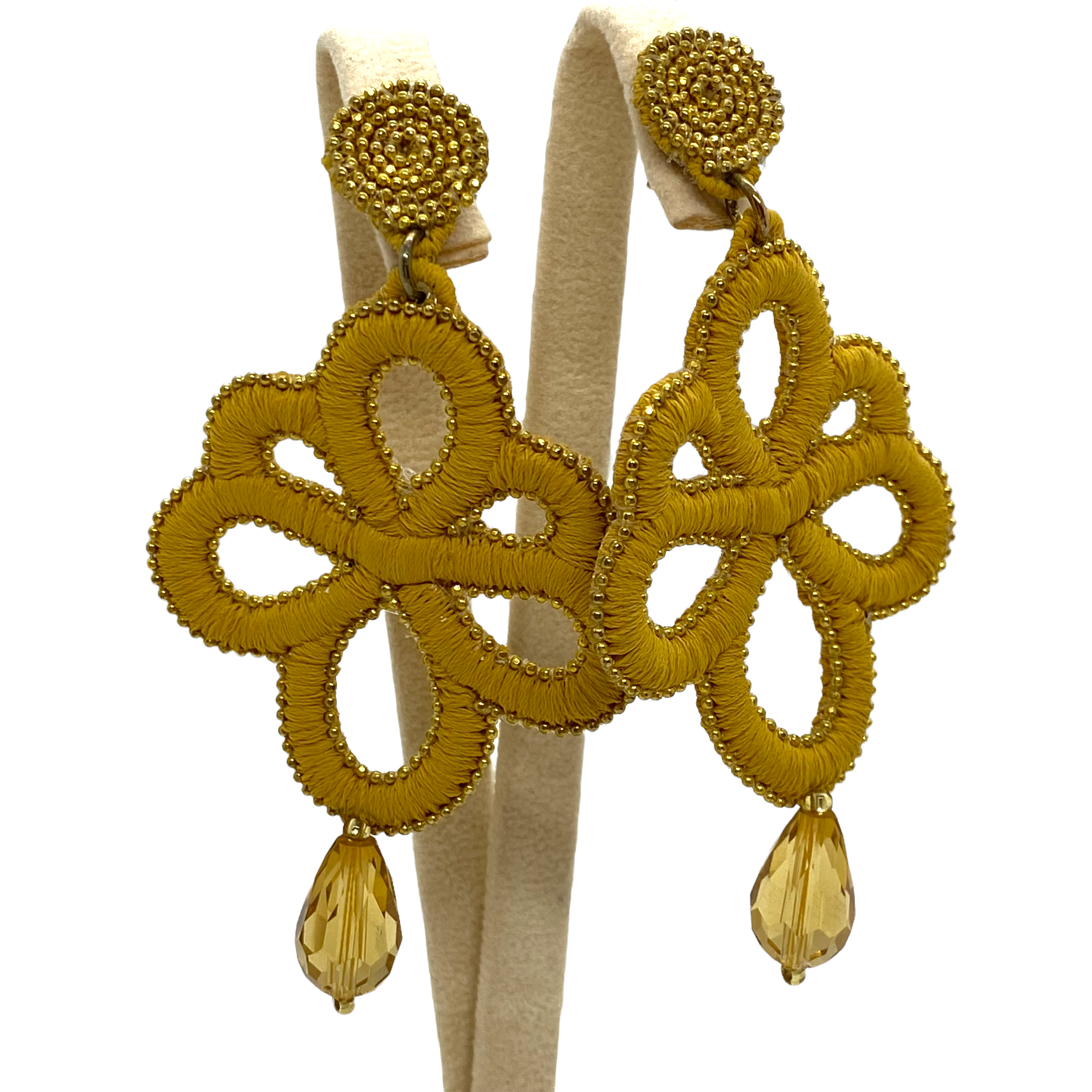 Amelie Channel yellow earrings — Melina Fachidis (2)