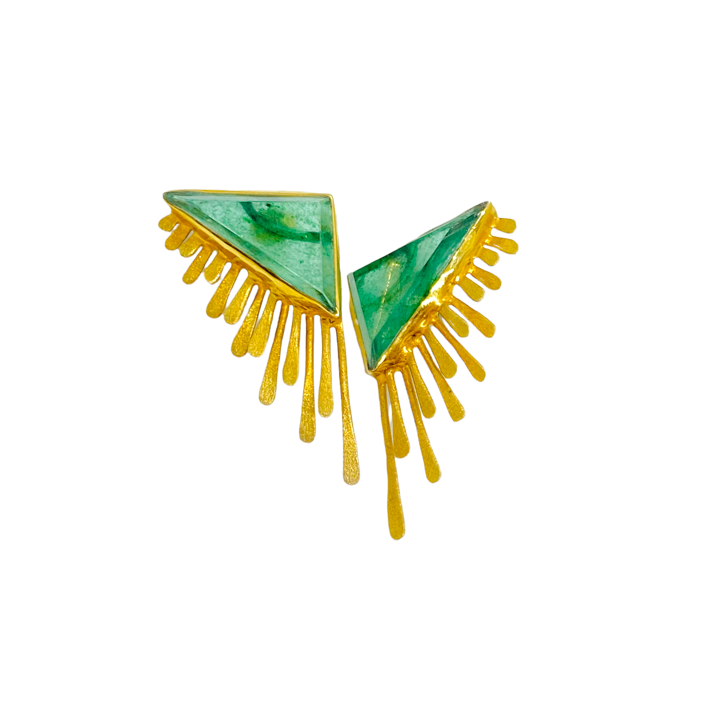 Emerald green sunshine earrings — Melina Fachidis (2)