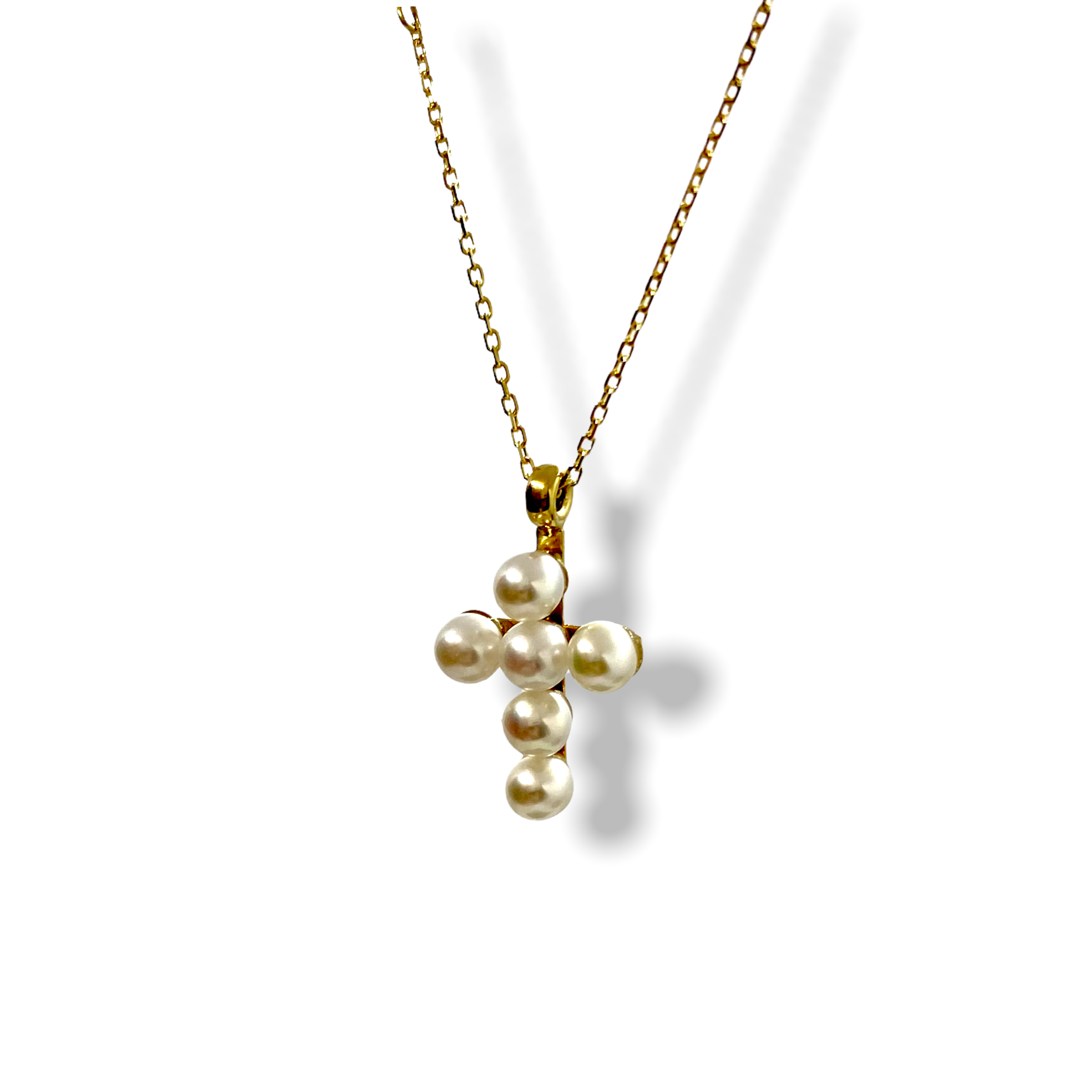 18K pearl cross necklace — Melina Fachidis (3)
