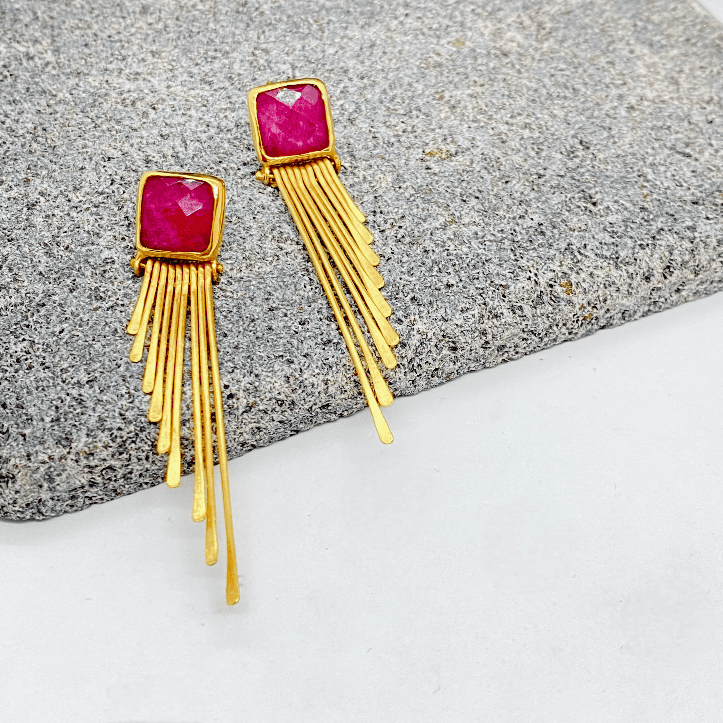Ruby quartz rays earrings — Melina Fachidis (3)