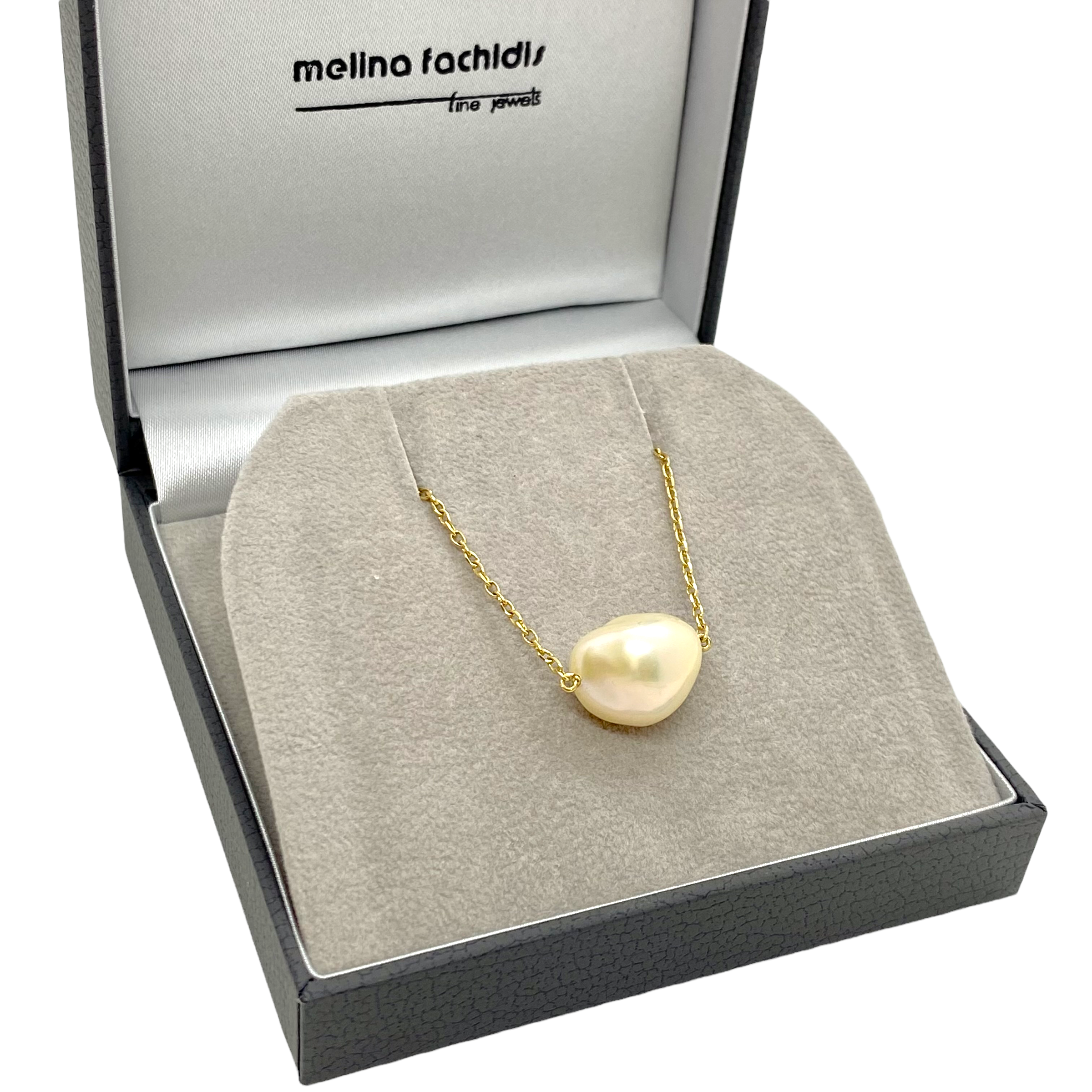 Baroque golden pearl necklace — Melina Fachidis (4)
