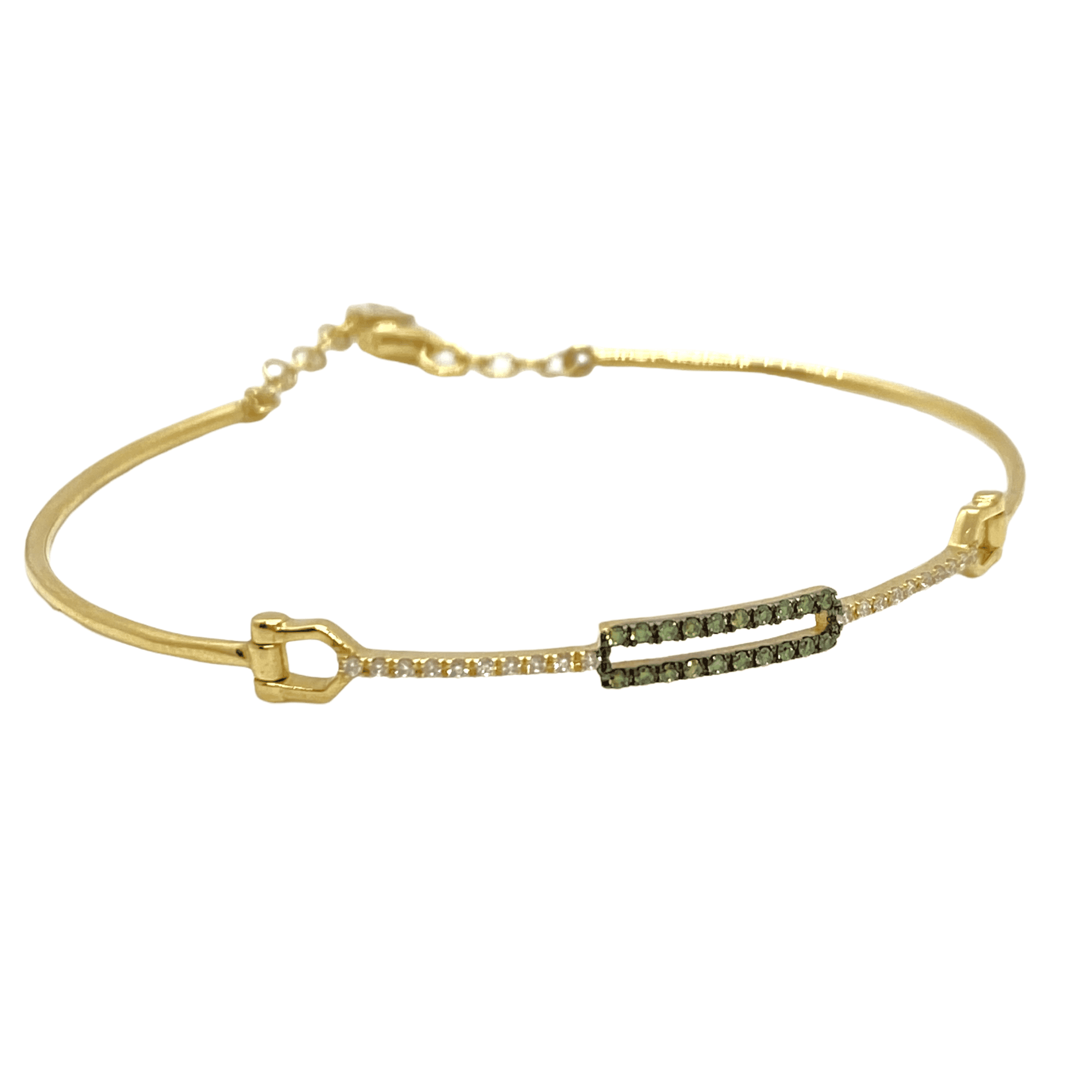 Green diamond cuff bracelet — Melina Fachidis (2)
