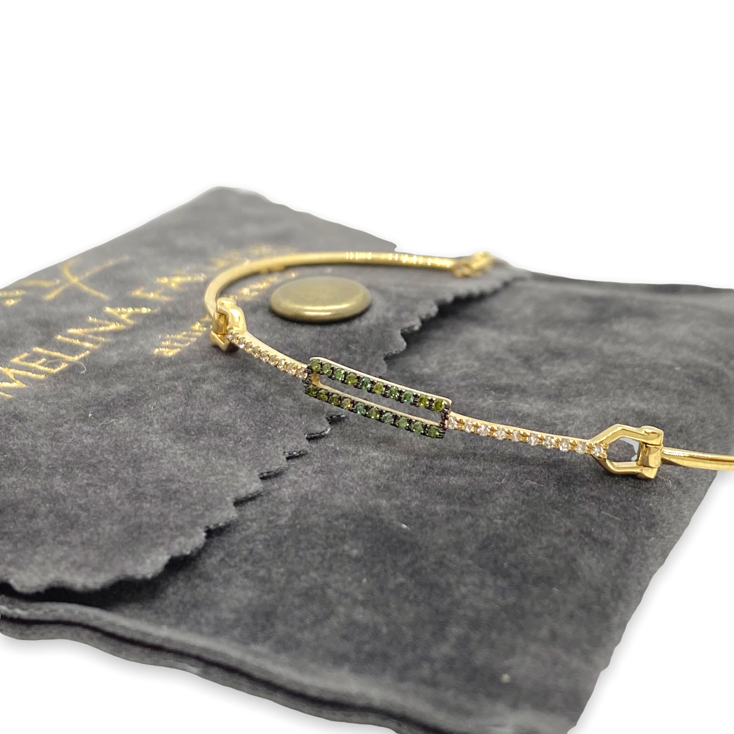 Green diamond cuff bracelet — Melina Fachidis (6)
