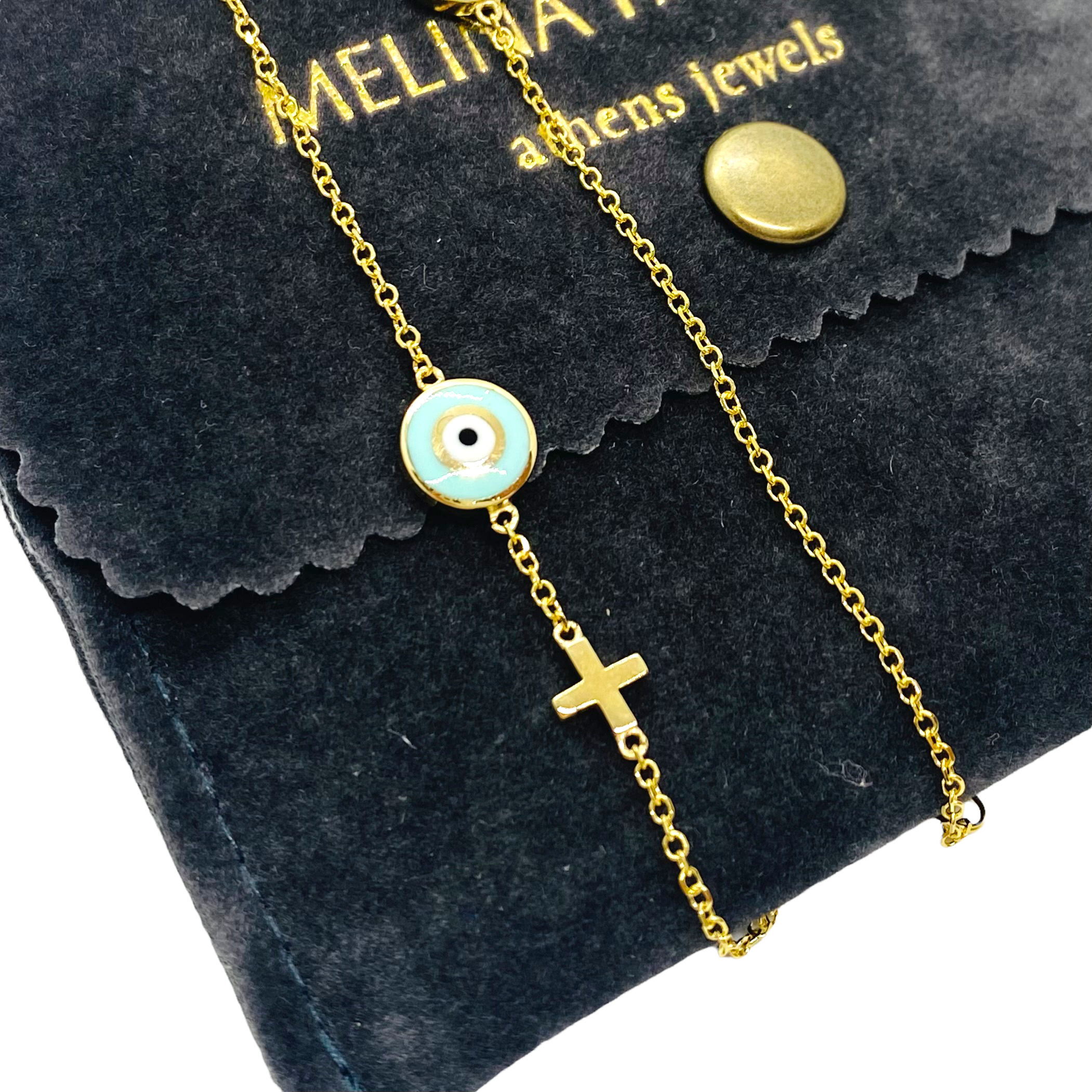 Round turquoise enameled eye bracelet — Melina Fachidis (6)