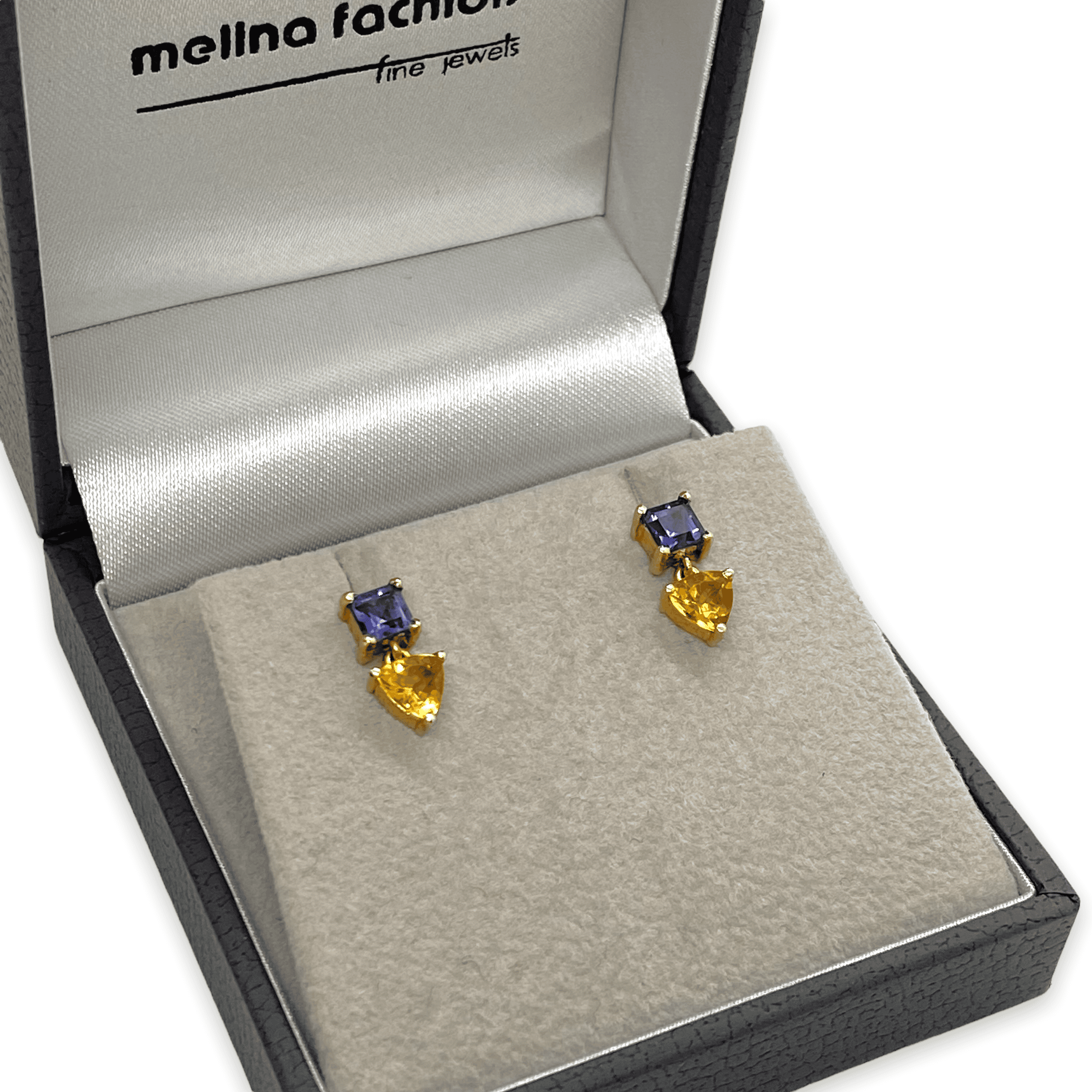 Iolite and citrine double earrings — Melina Fachidis (5)