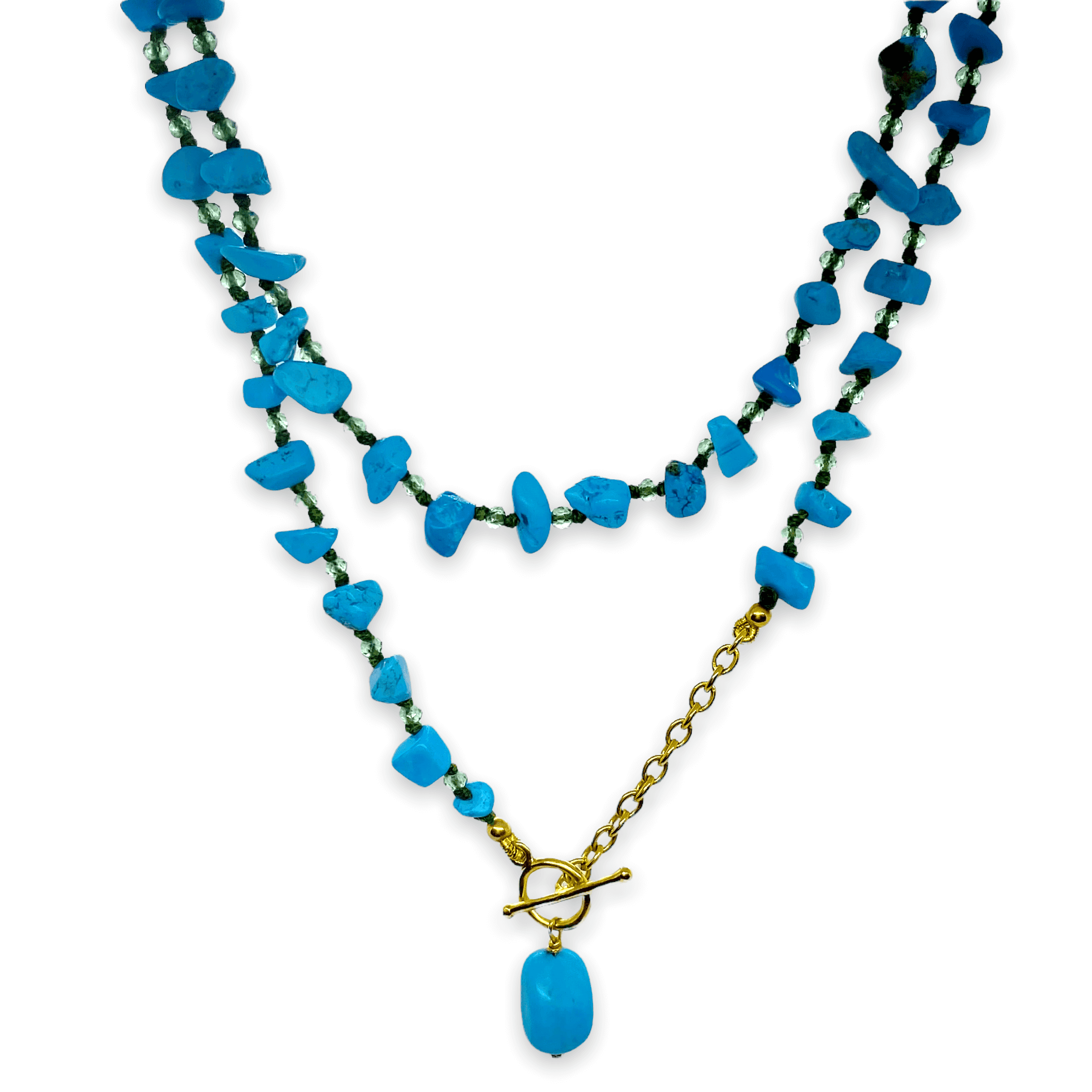 Turquoise long necklace — Melina Fachidis
