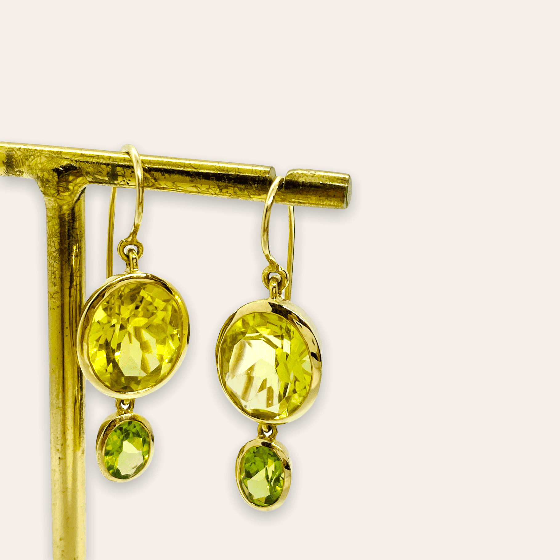 Lemon quartz and peridot double earrings — Melina Fachidis (8)