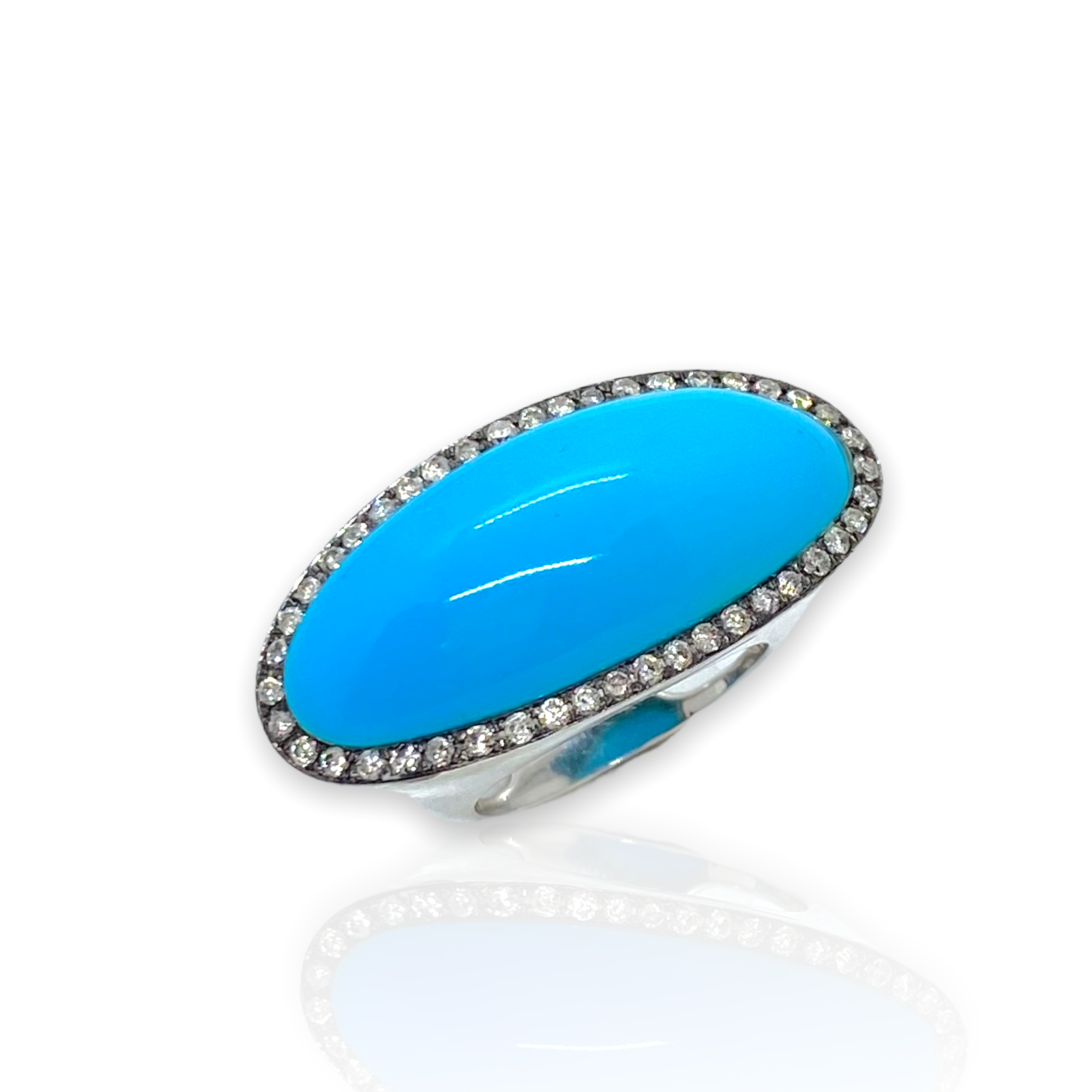 Oval shape turquoise and diamond ring — Melina Fachidis (3)
