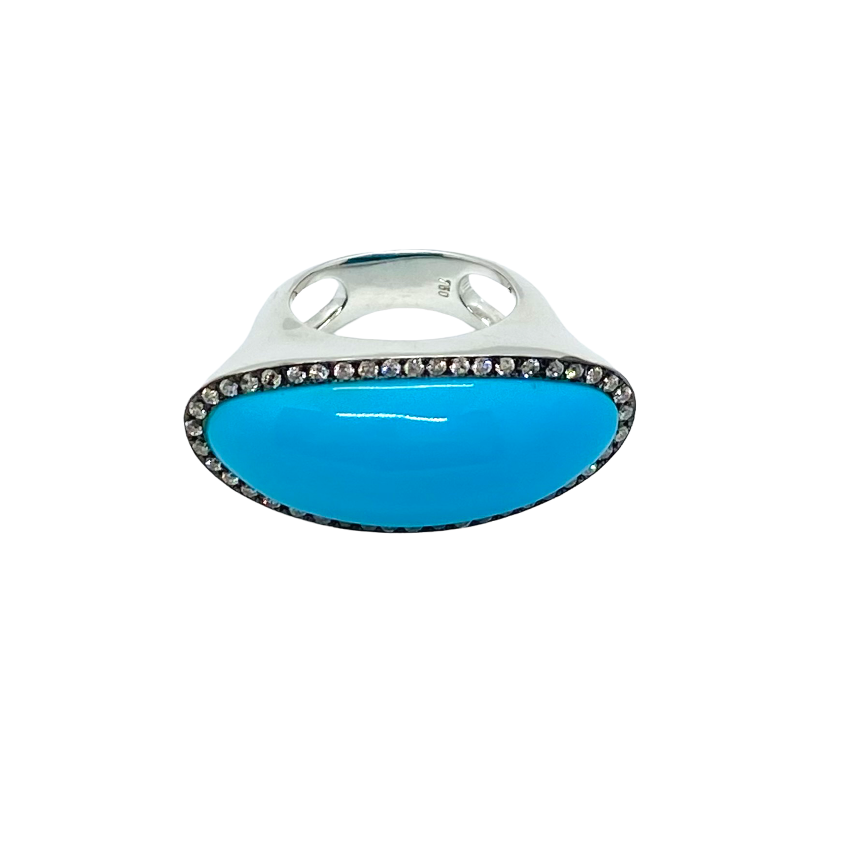 Oval shape turquoise and diamond ring — Melina Fachidis (5)