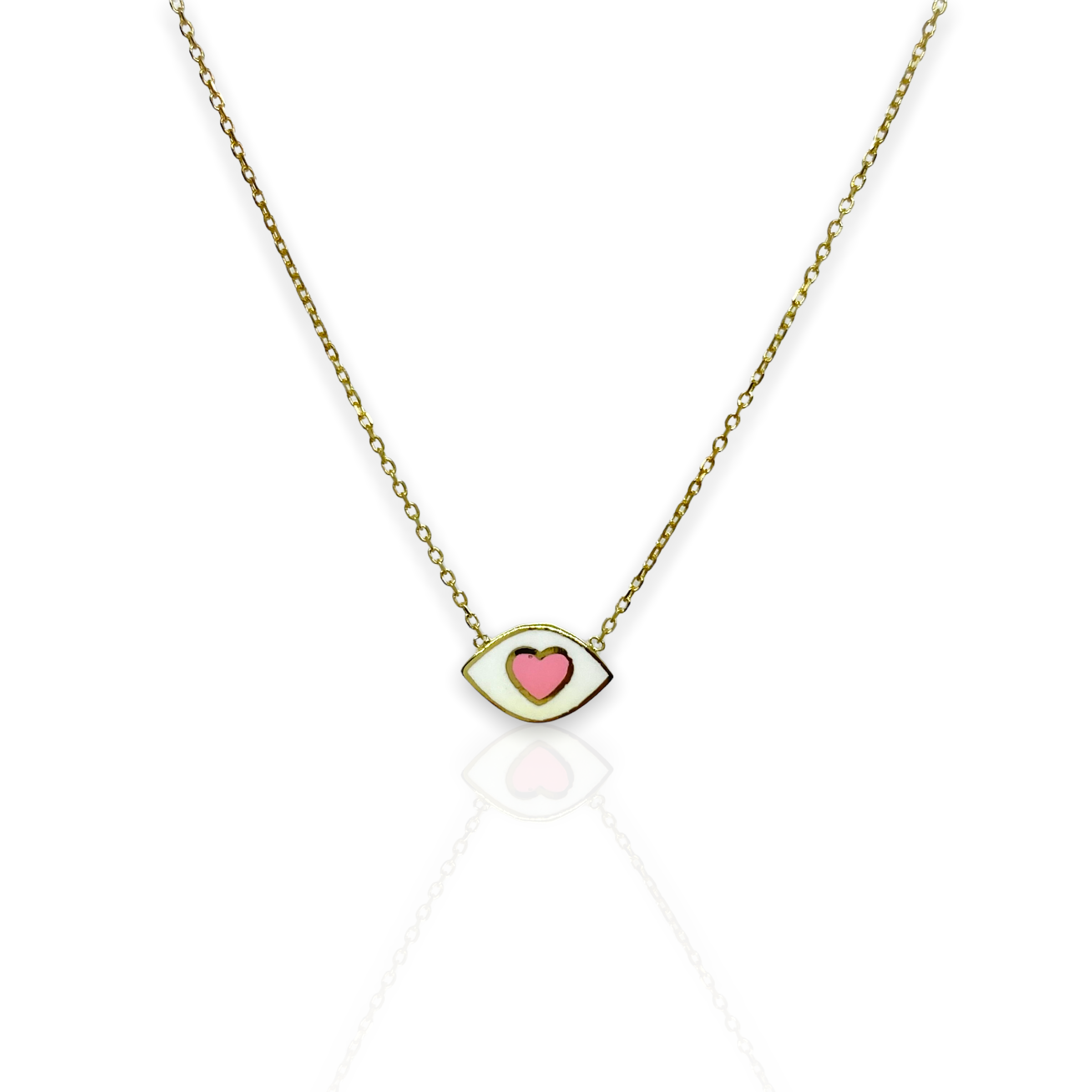 Tiny baby pink heart pendant — Melina Fachidis