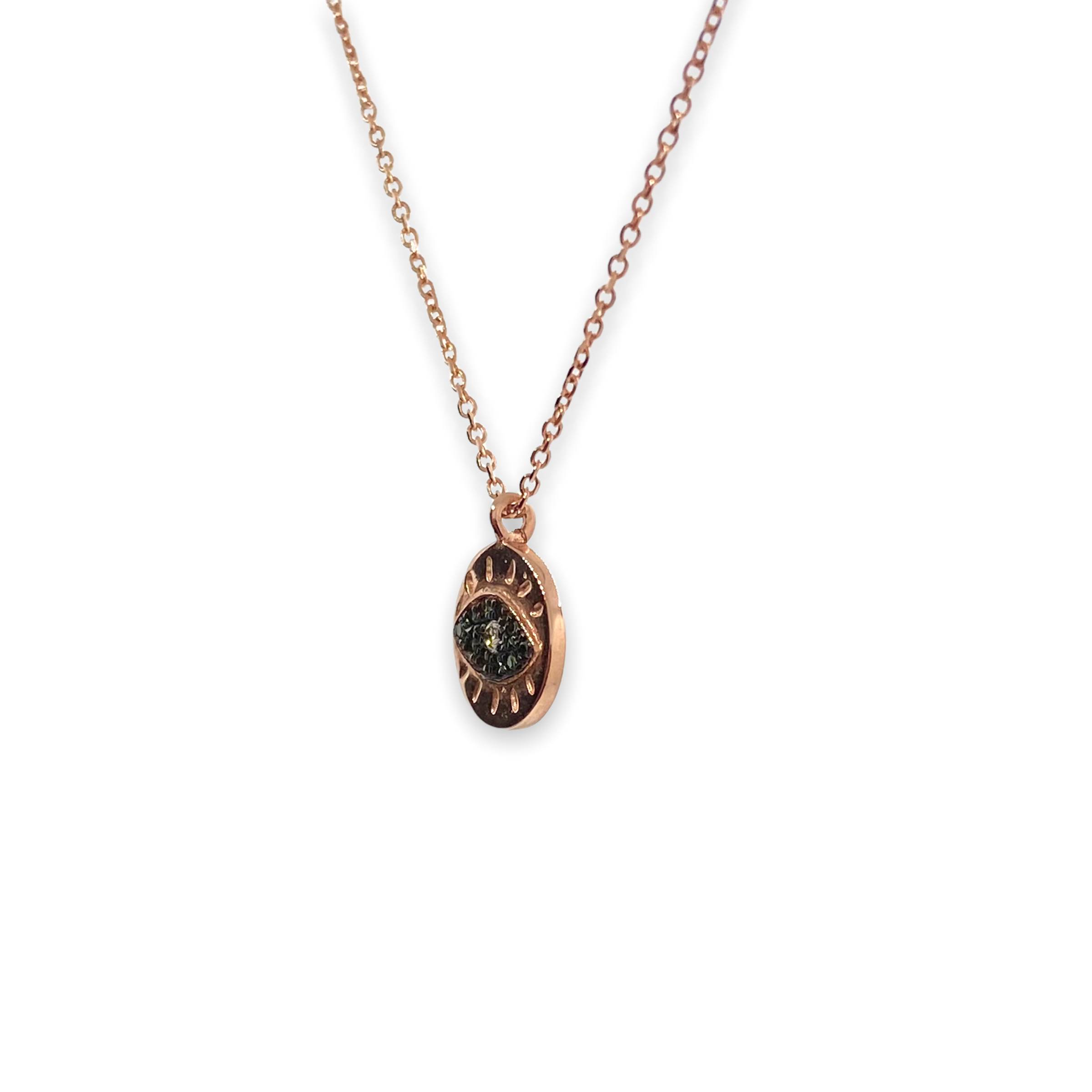 Green diamonds eye pendant — Melina Fachidis (2)