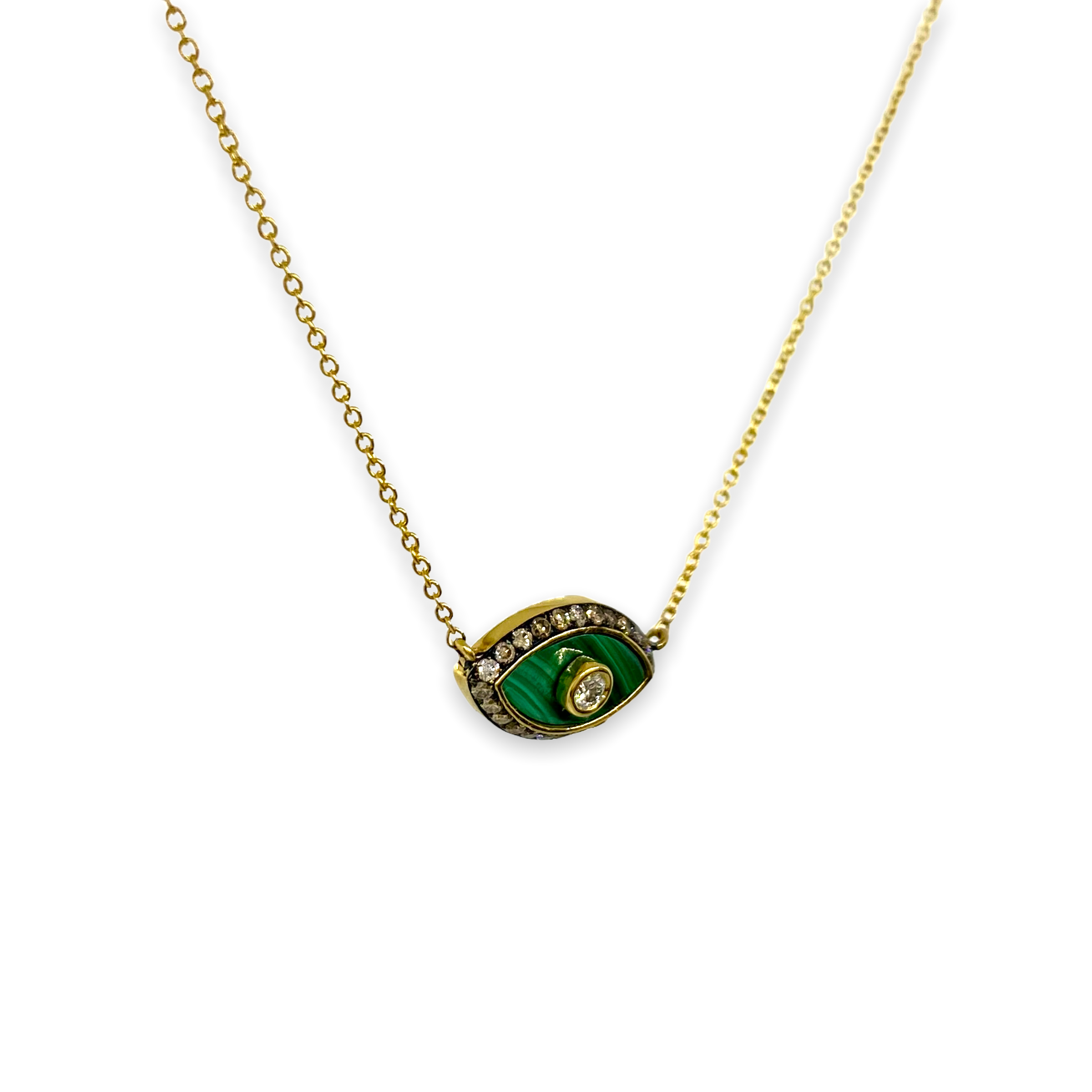 Malachite eye diamond pendant — Melina Fachidis (4)