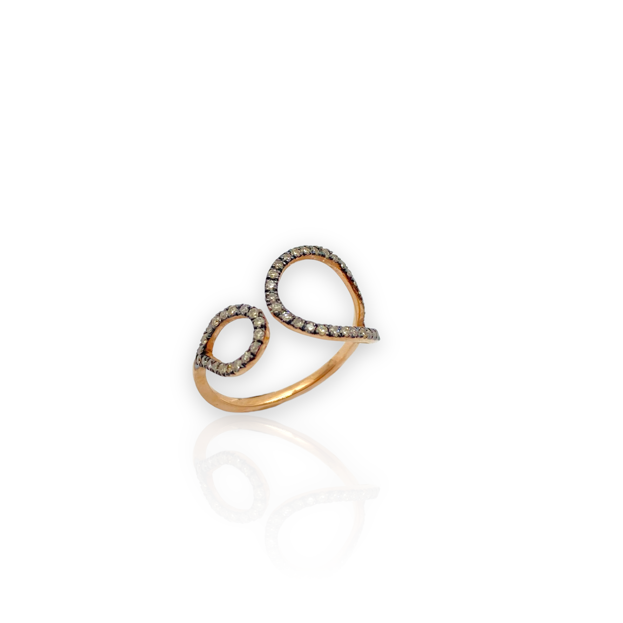 Double drop ring with brown diamonds — Melina Fachidis (3)