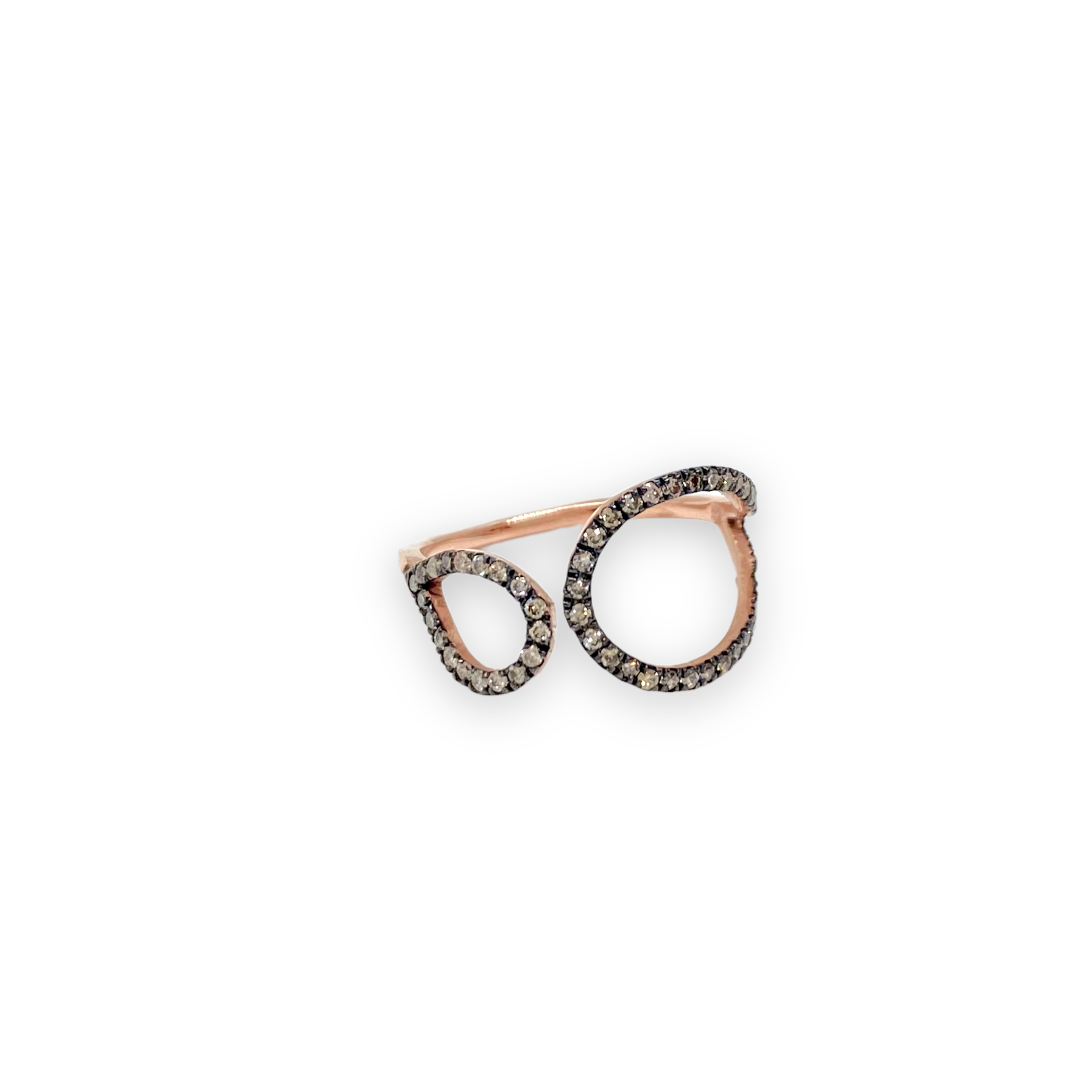 Double drop ring with brown diamonds — Melina Fachidis (4)
