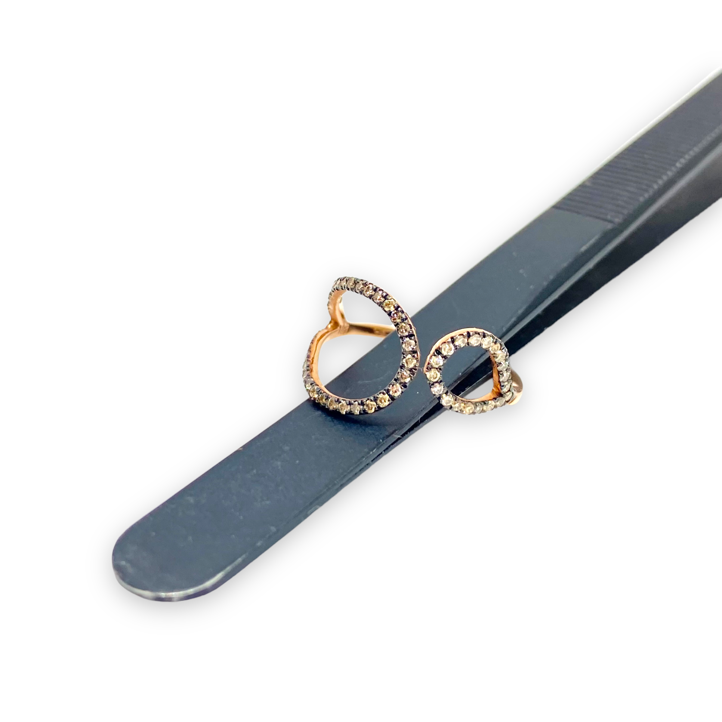 Double drop ring with brown diamonds — Melina Fachidis (6)
