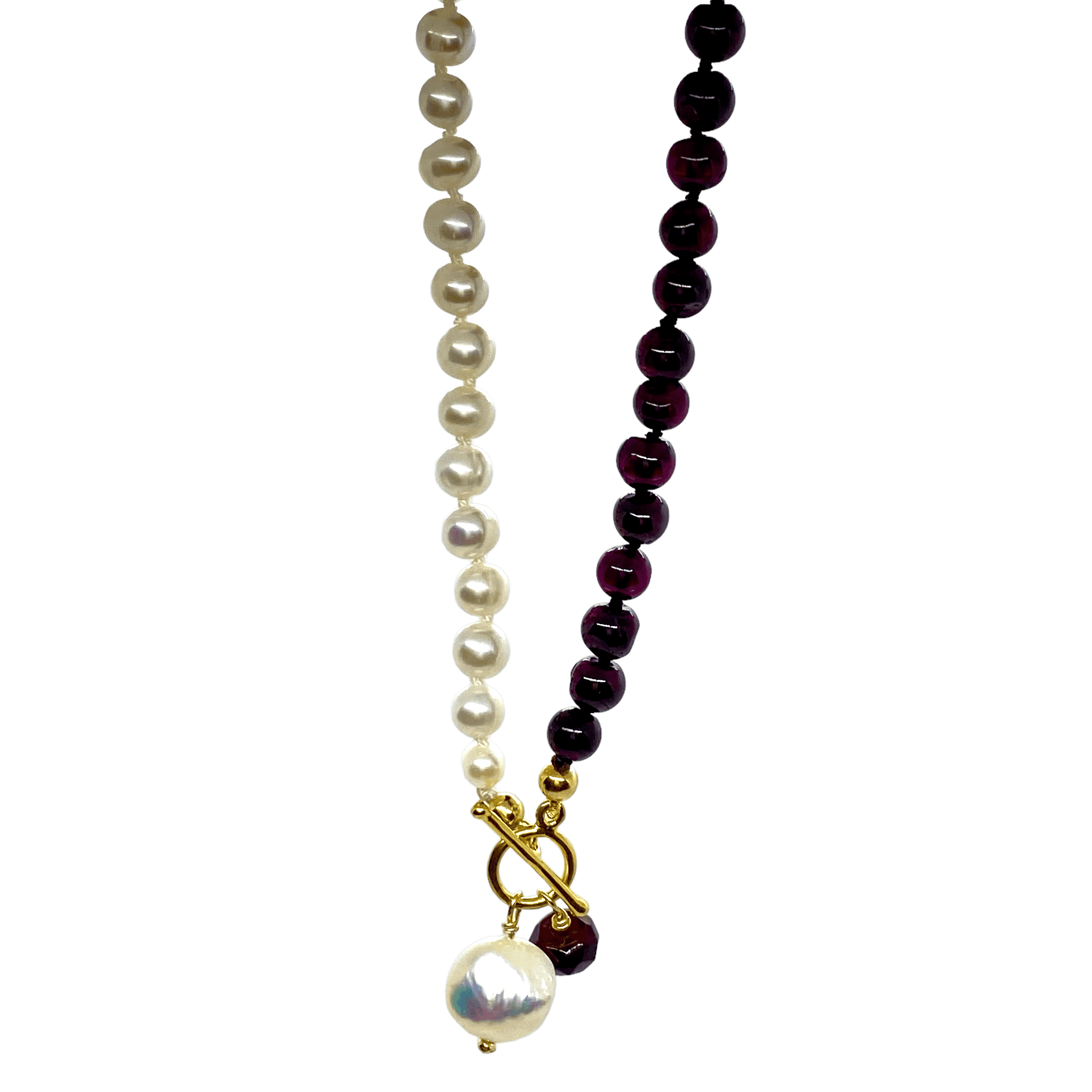 Garnet and pearl double wrap bracelet — Melina Fachidis (6)
