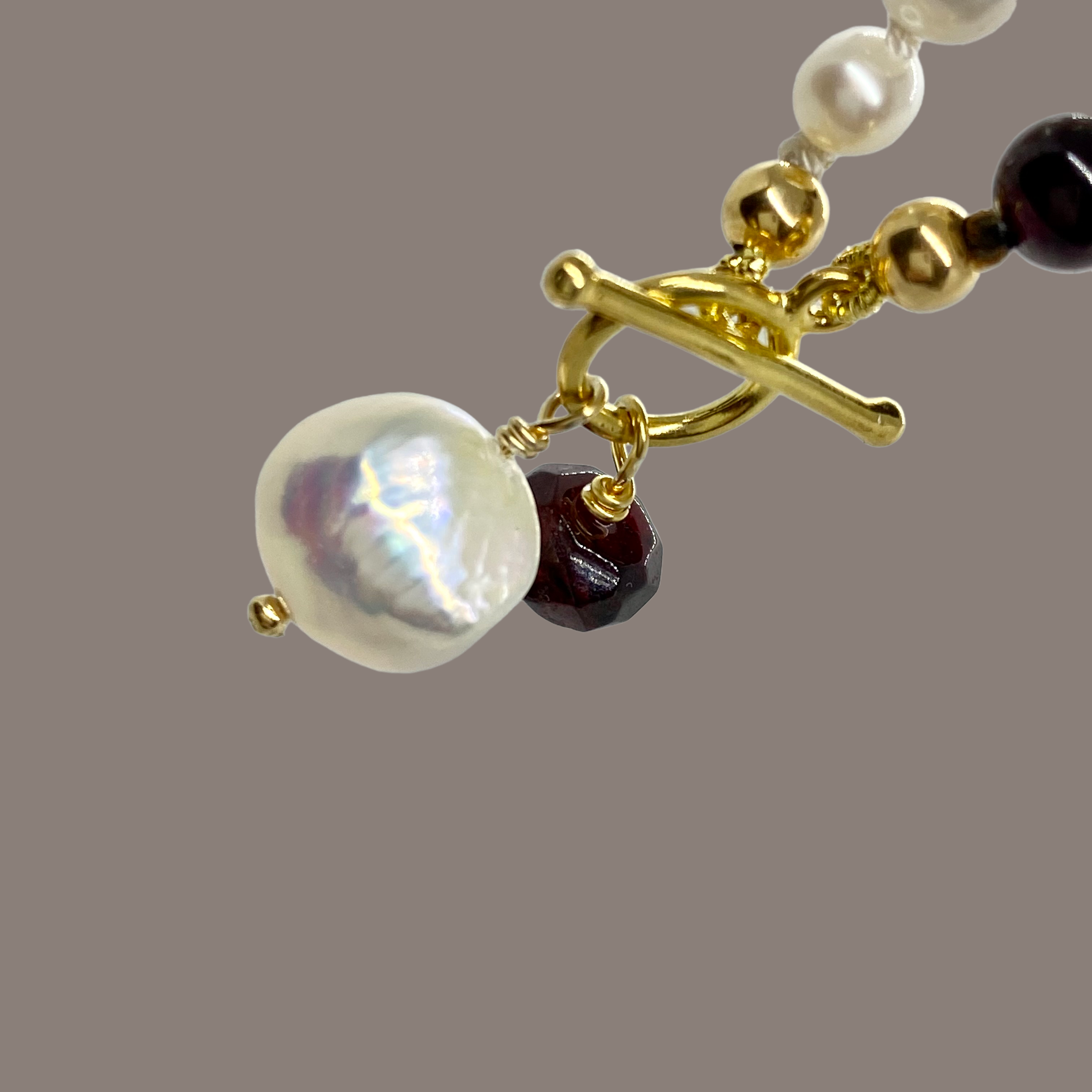 Garnet and pearl double wrap bracelet — Melina Fachidis (4)