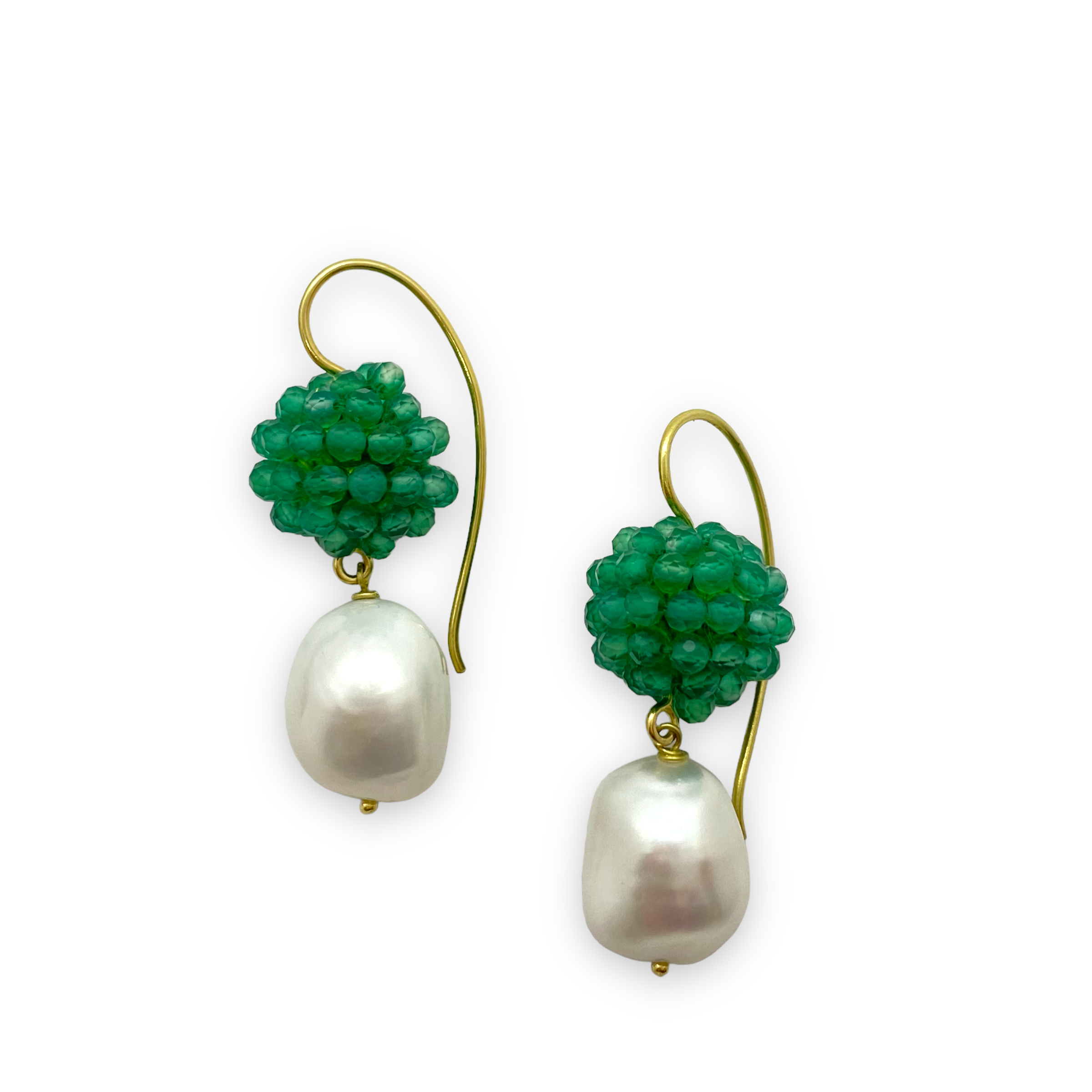 Green onyx berry and pearl earrings — Melina Fachidis (3)