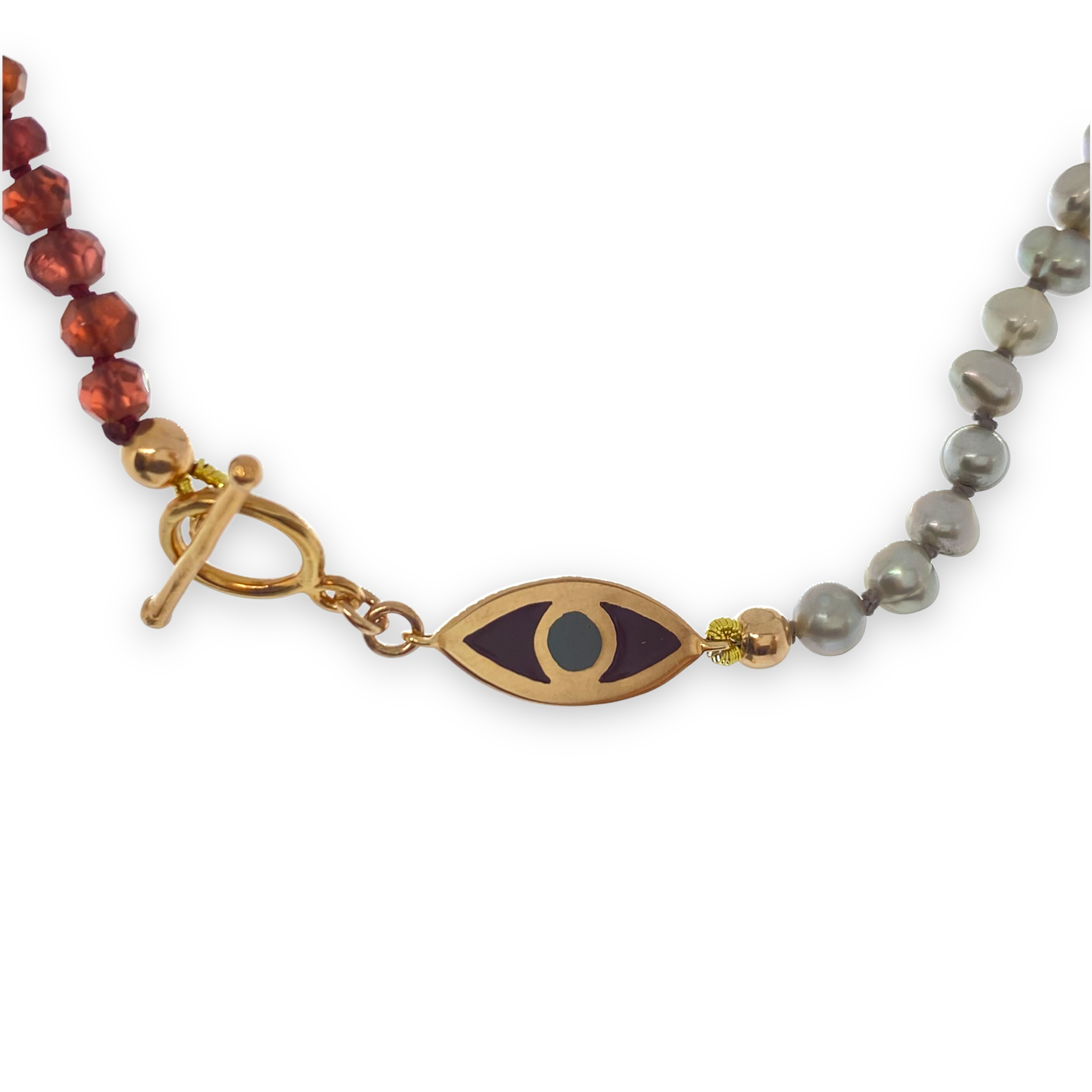 2ble eye bracelet with garnet and pearls — Melina Fachidis (2)