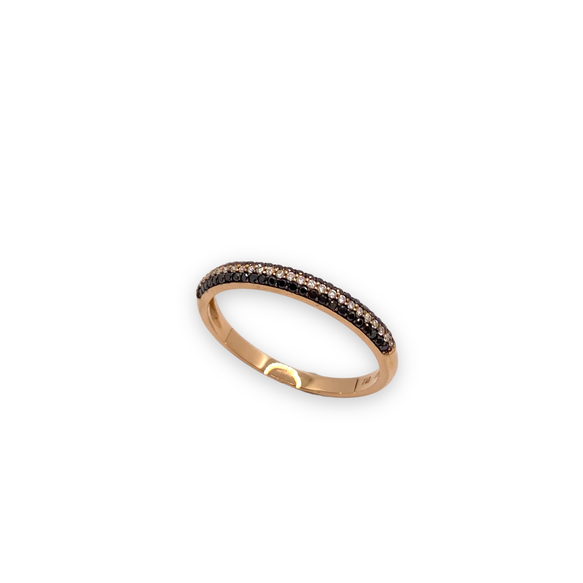 Natural black and white diamonds triple modish ring — Melina Fachidis (3)
