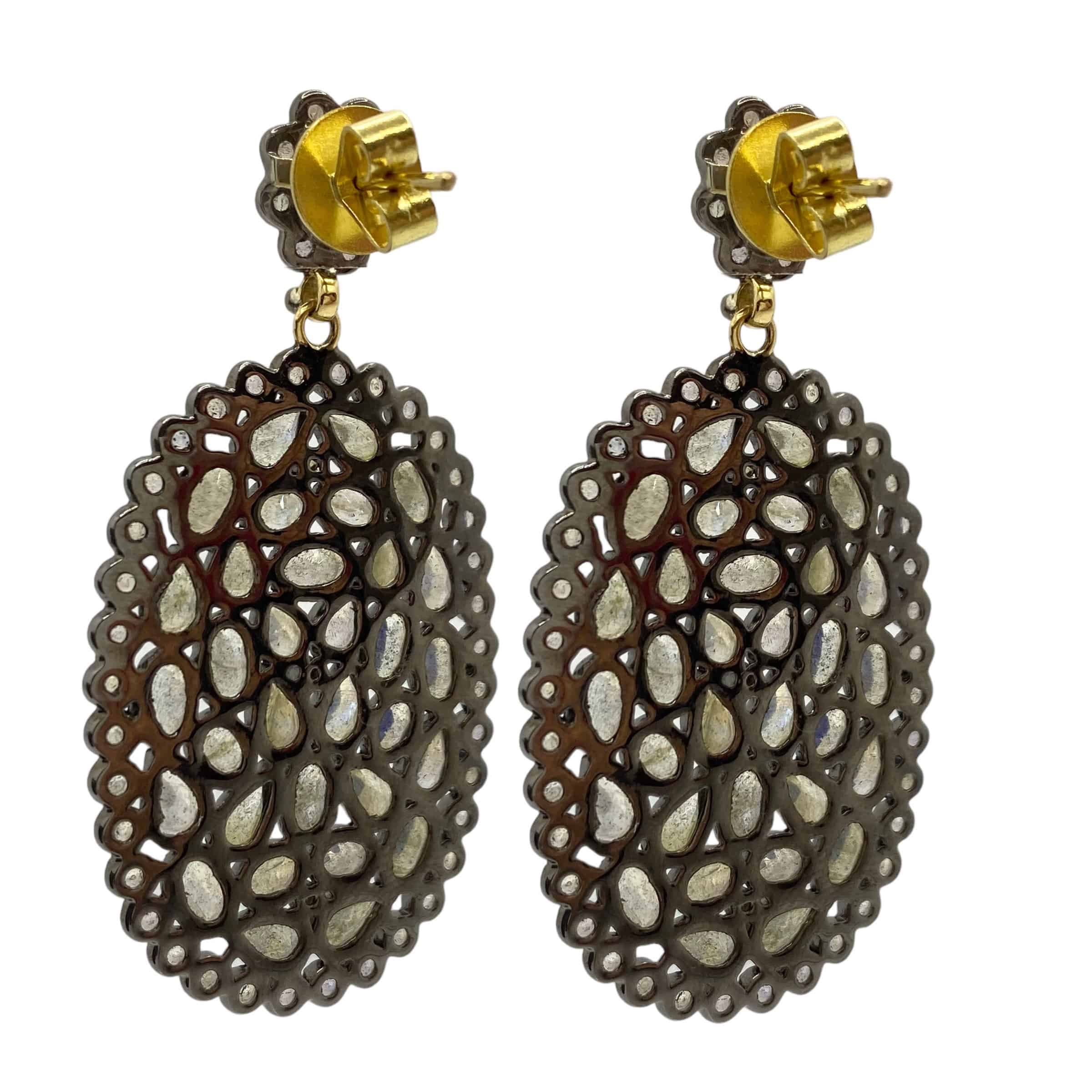 Labradorite and diamond oval earrings — Melina Fachidis (7)