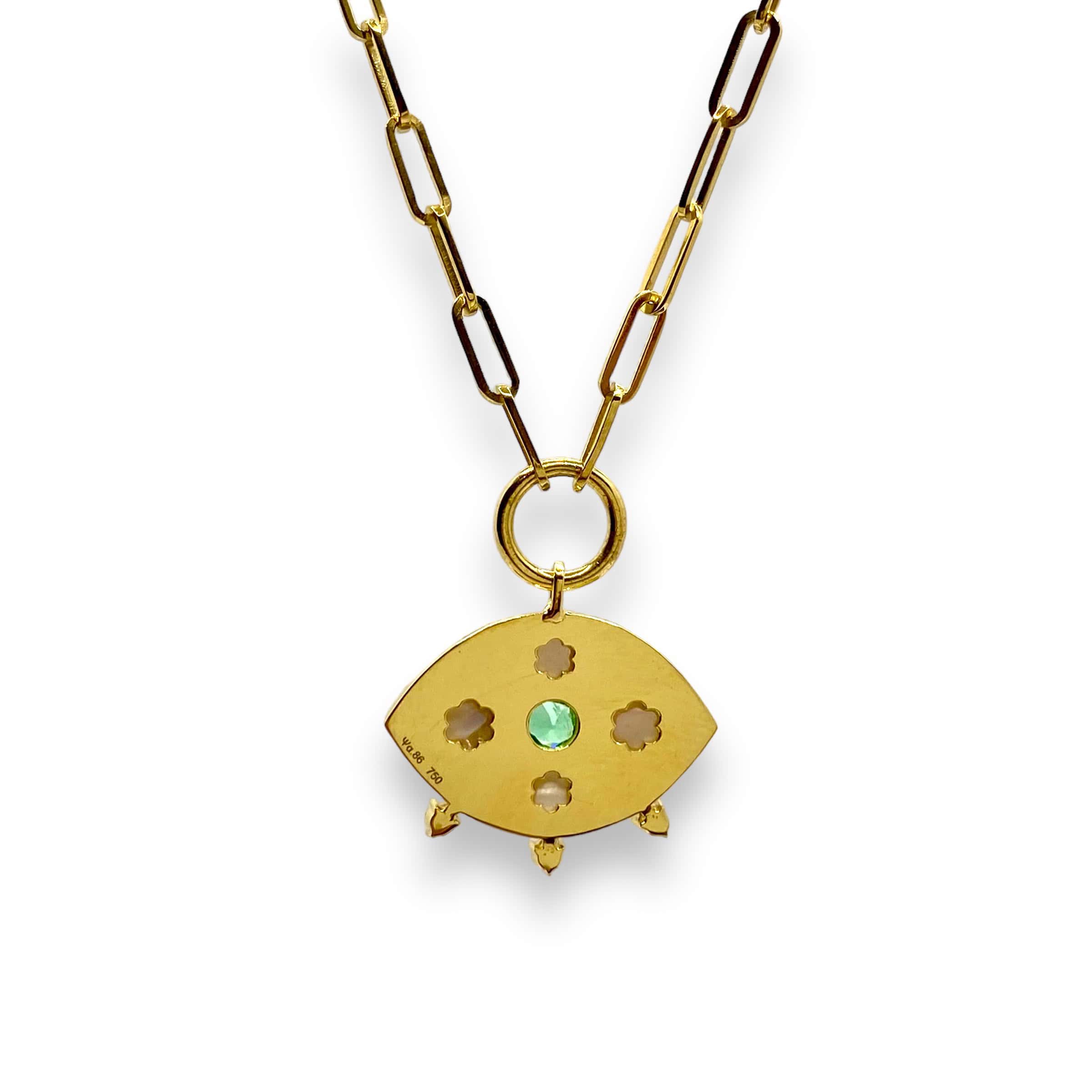 Paper clip chain necklace with an Eye pendant — Melina Fachidis (5)