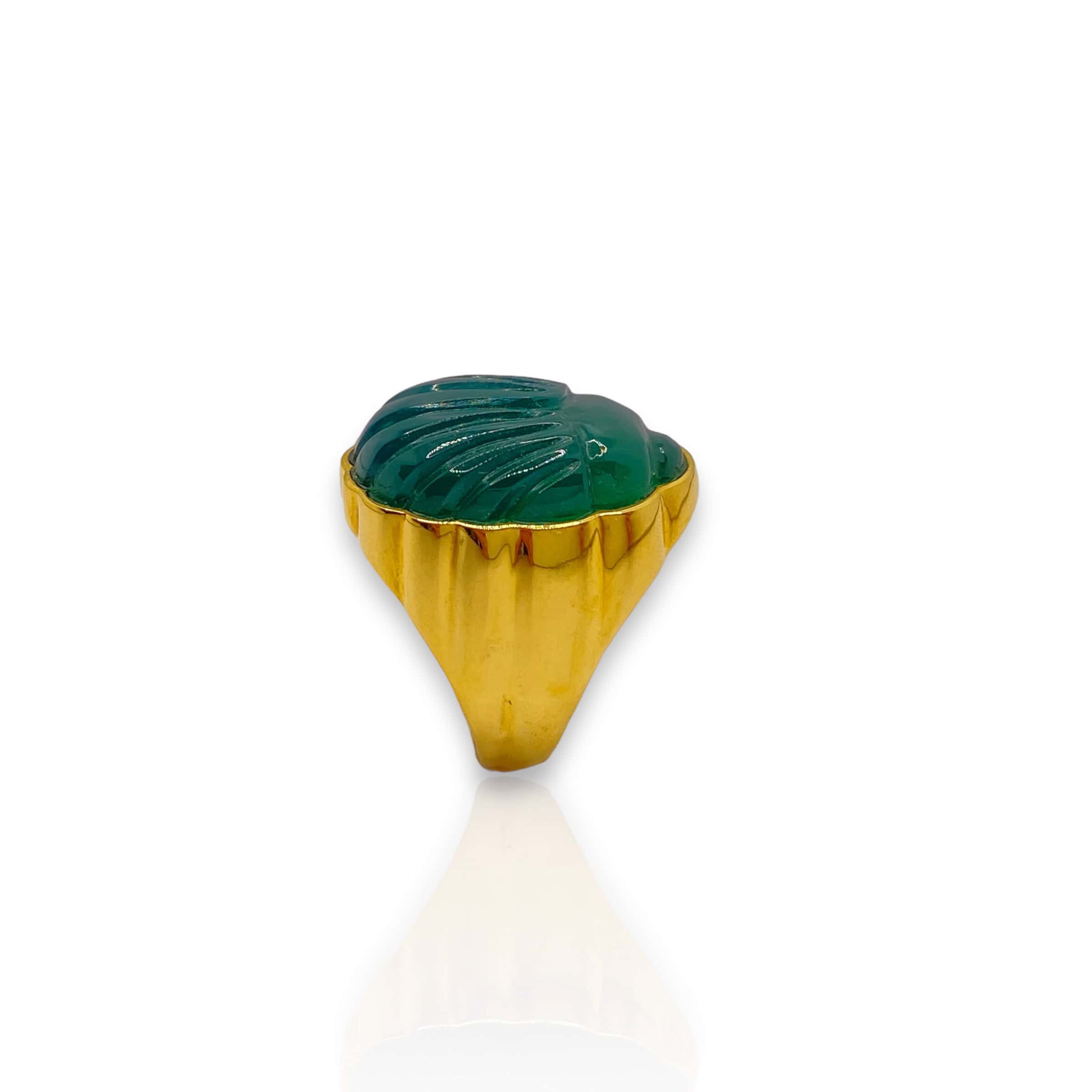 Green scarab unisex signet ring — Melina Fachidis (5)