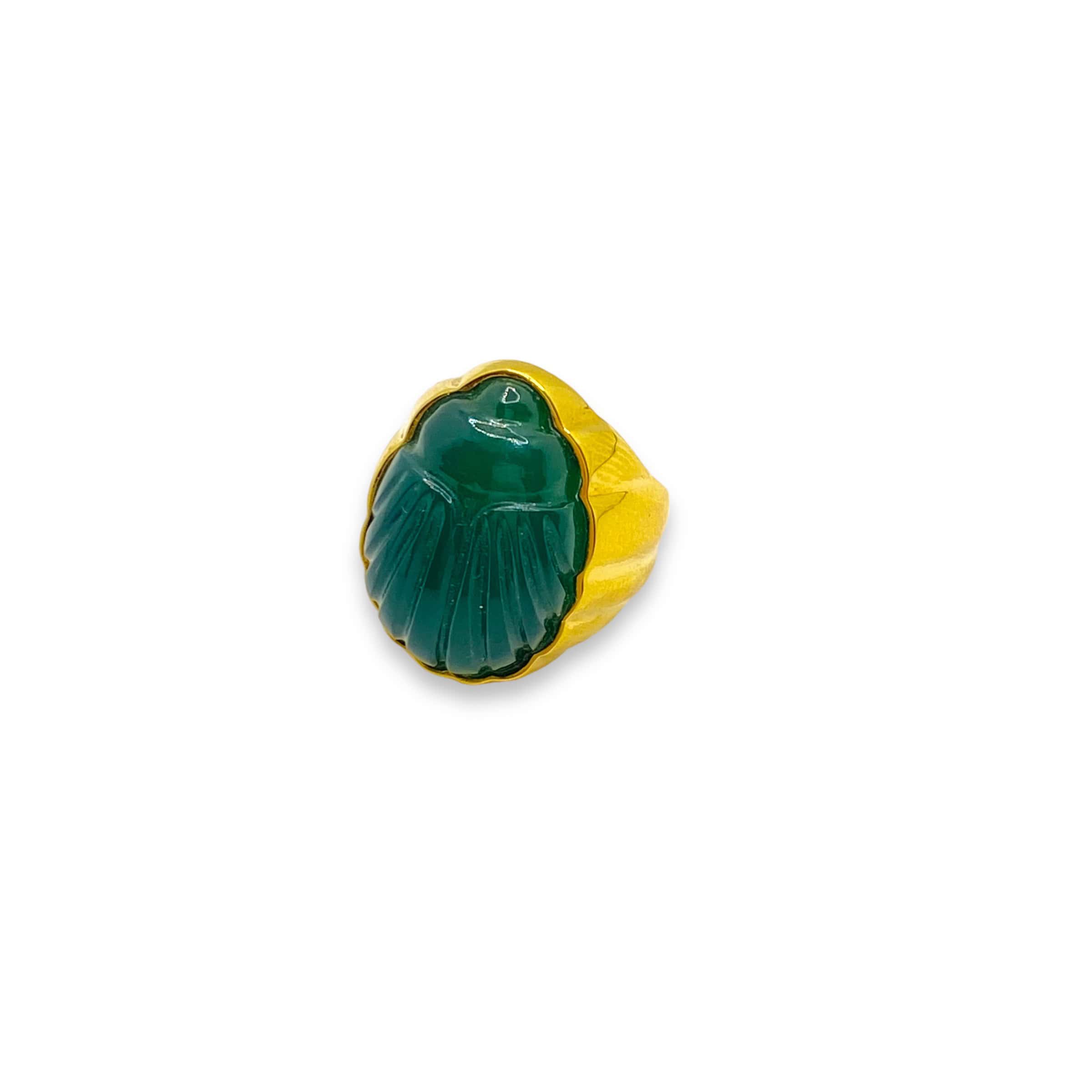 Green scarab unisex signet ring — Melina Fachidis (7)
